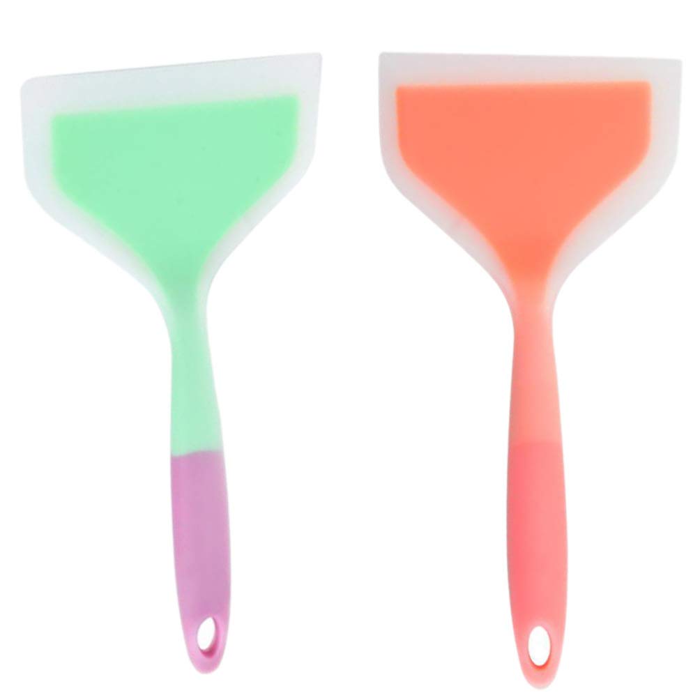 DOITOOL 2-Pack Silicone Fish Spatulas - Heat-Resistant Kitchen Cooking Utensils for Flipping, Scraping & Serving - Non-Stick Safe for Pans - Perfect for Grilling, Baking & Home Kitchen Use