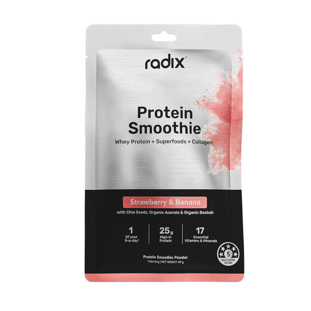 RADIX Whey Protein Smoothies - 15 Single Serve Packets for Muscle Recovery & Post-Workout Nutrition | Ideal for Gym, Fitness & Healthy Lifestyle