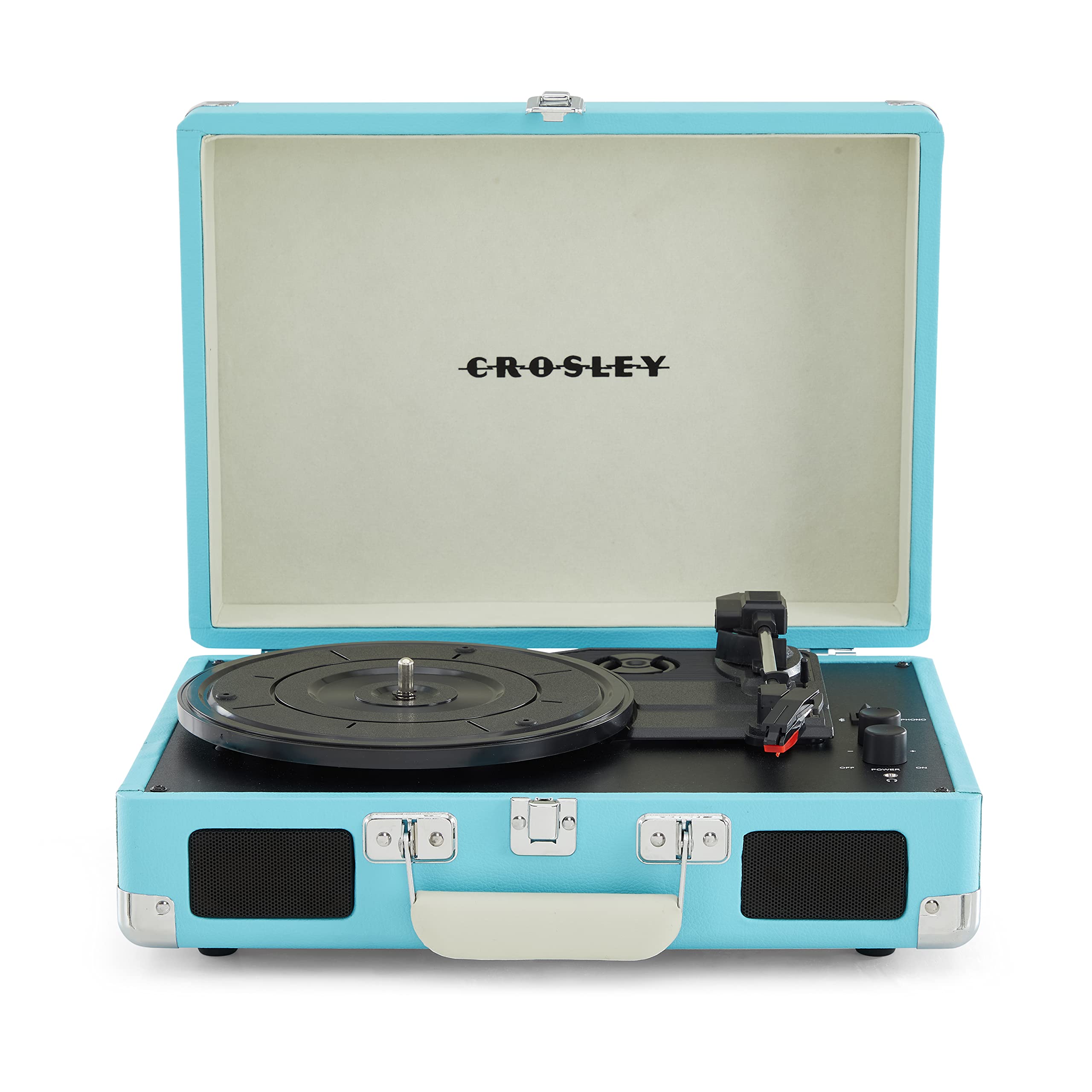 CROSLEY Cruiser Bluetooth Portable Turntable - Vintage Vinyl Record Player with Built-in Speakers, USB Recording & 3-Speed Settings - Perfect for Home, Office, and Gifts for Music Lovers