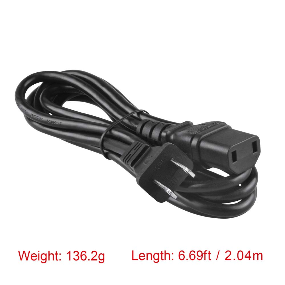 ABLEGRID 6.6ft 2-Prong AC Power Cord Replacement for Sony STR-DA2100ES/DA2400ES/DA2800ES Receivers - Perfect for Home Theater & Audio System Setup
