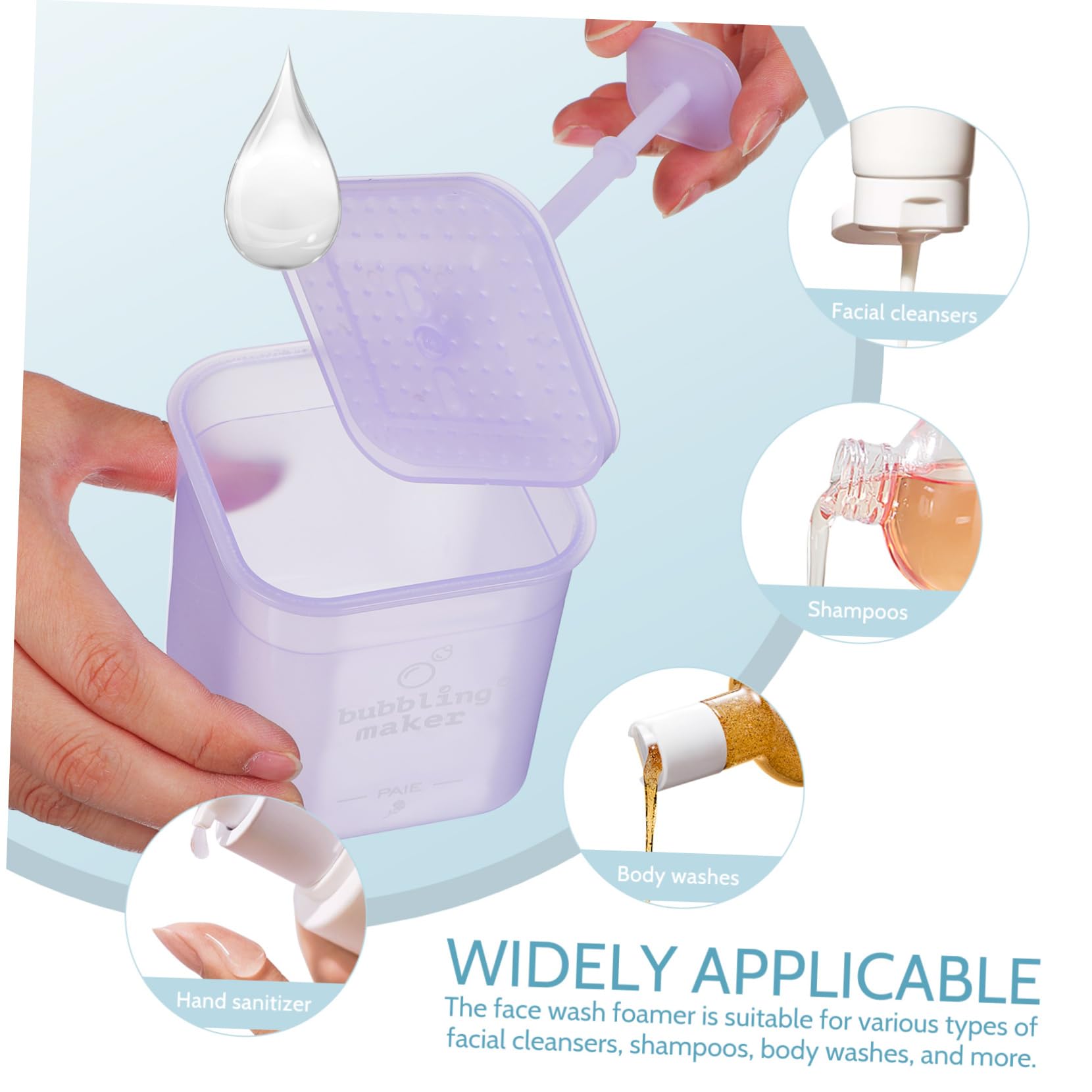 FOMIYES 2 Pack Foam Cup Dispenser Bottle - Foaming Pump for Shampoo, Face Wash & Skincare | Marshmallow Foam Maker for Bath, Shower & Hair Care Routine