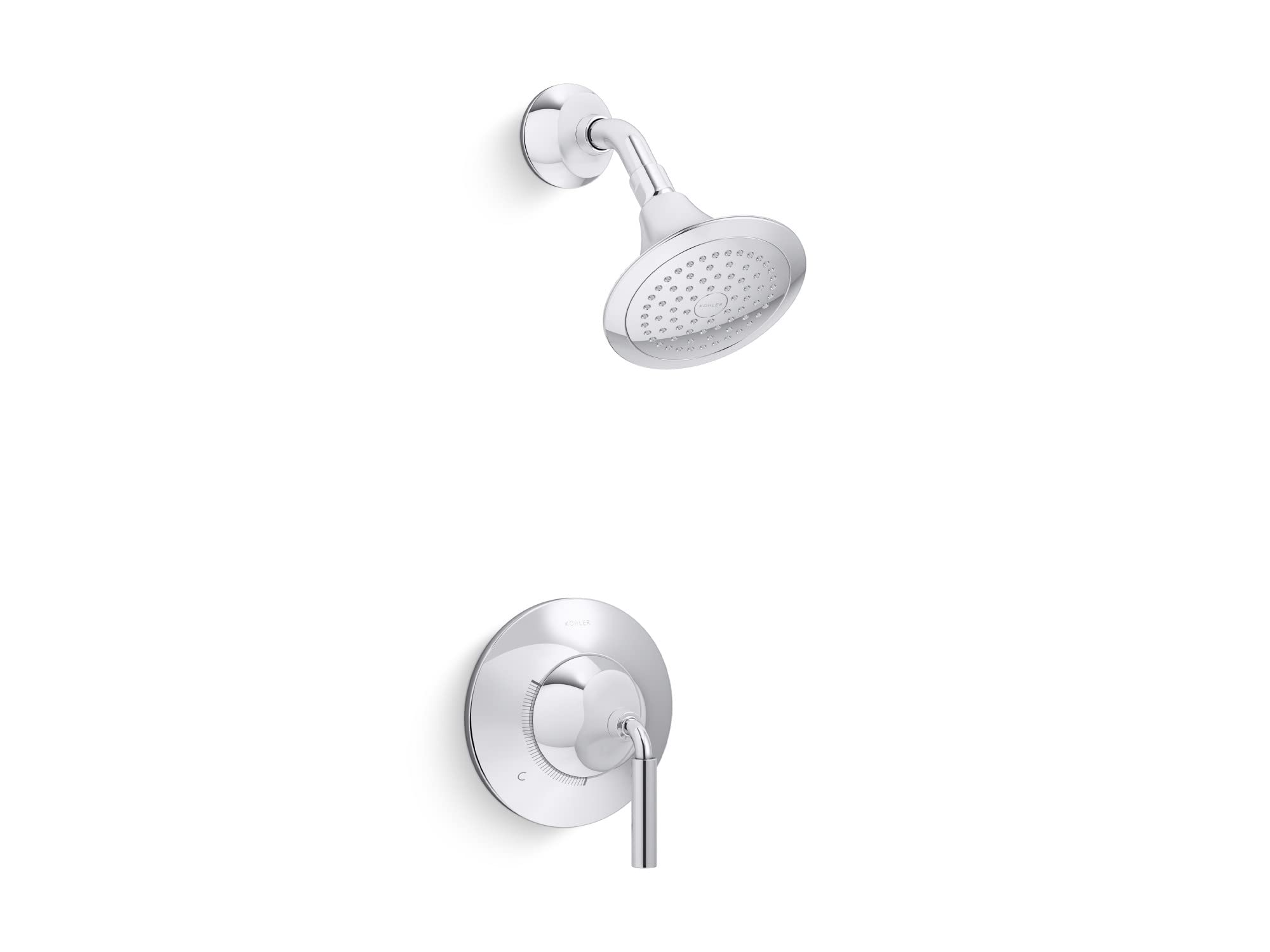 Kohler TS27420-4-CP Tone Rite-Temp Shower Faucet Trim Set with 2.5 GPM Showerhead, Polished Chrome - Perfect for Modern Bathroom Renovations & Spa-Like Shower Experience