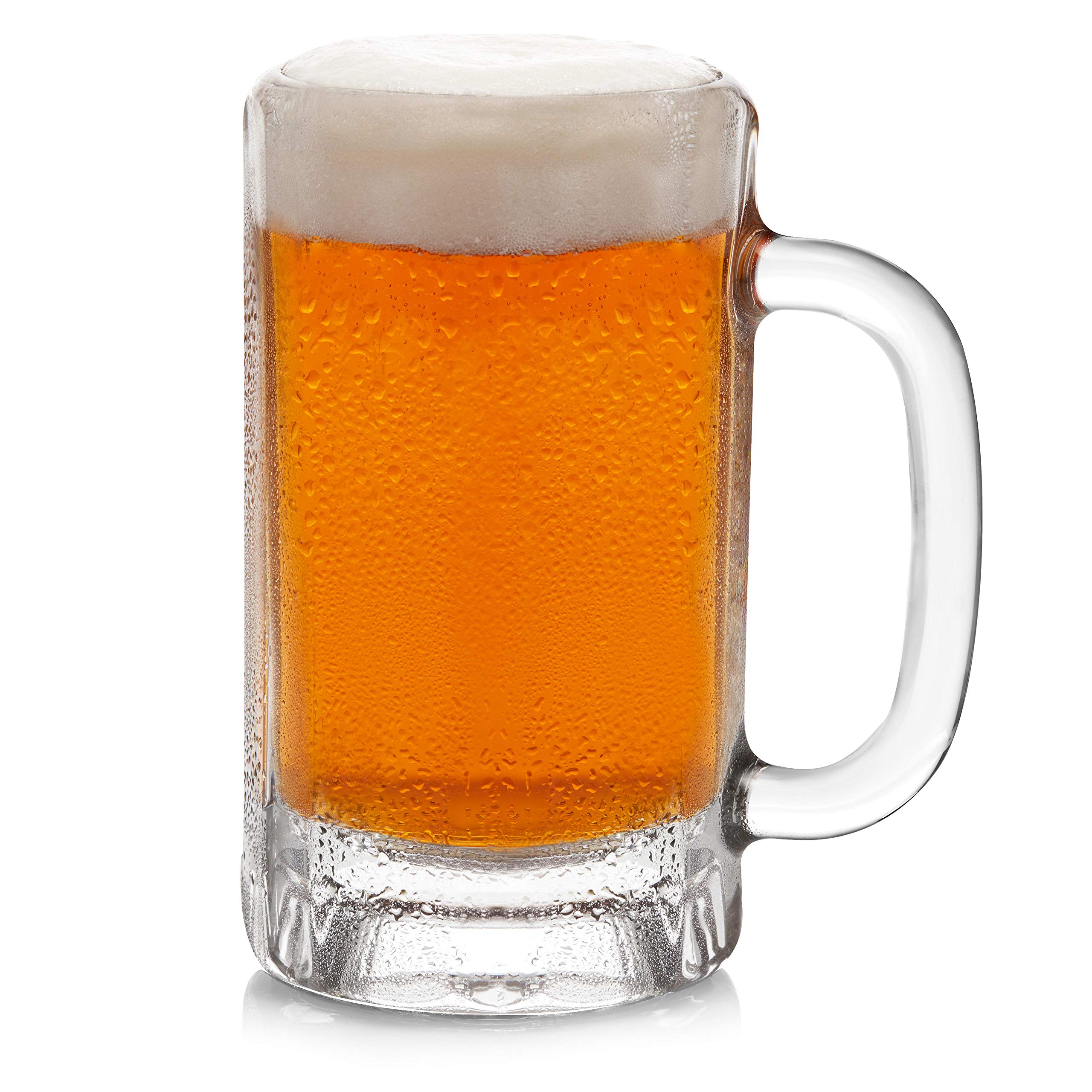 Libbey Heidelberg 16 oz Glass Beer Mugs Set of 4 - Durable Barware for Home, Pub & Outdoor Gatherings - Perfect for Beer, Ale & Cocktails