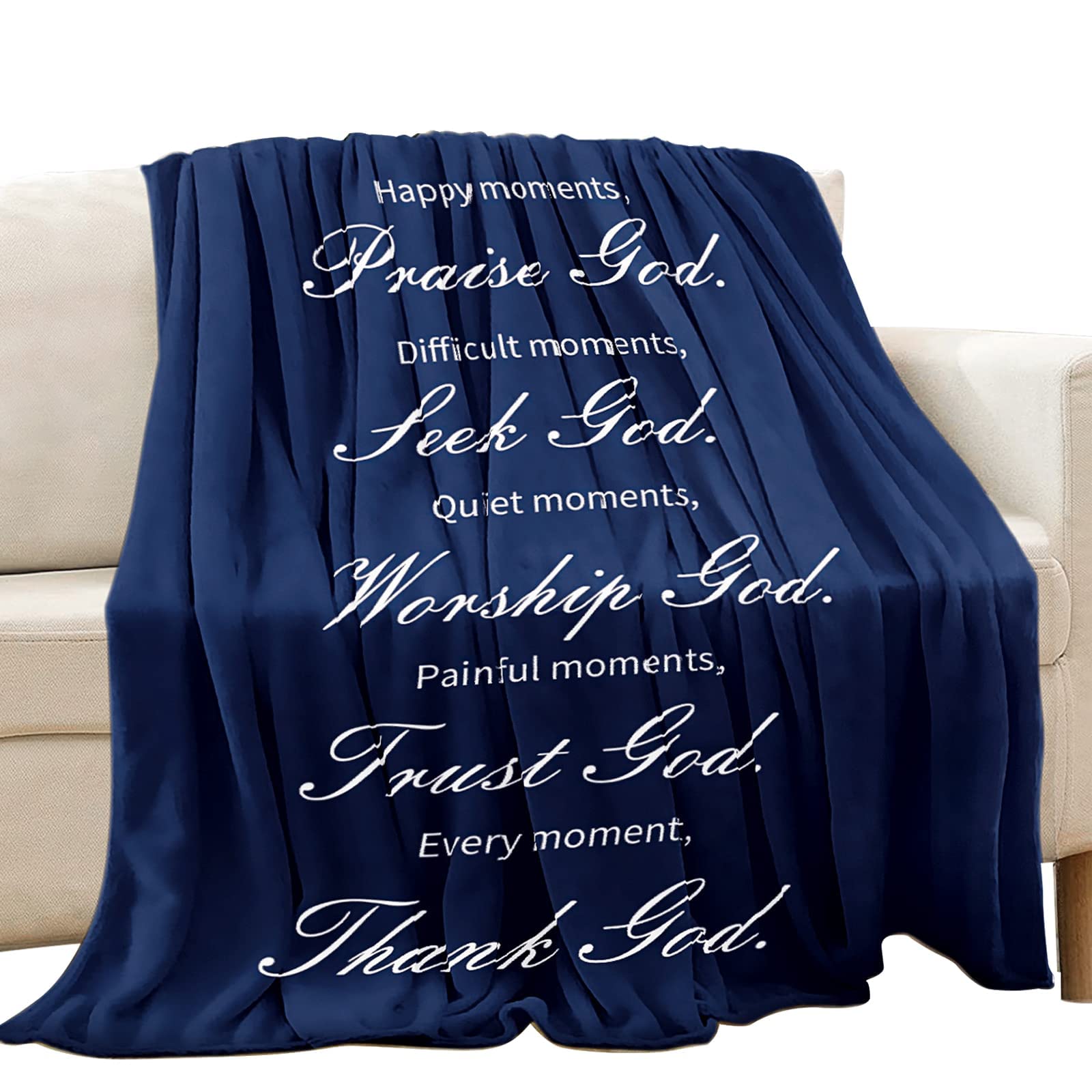 Christian Bible Verse Blanket - Inspirational Spiritual Gift for Women & Men, 50x60