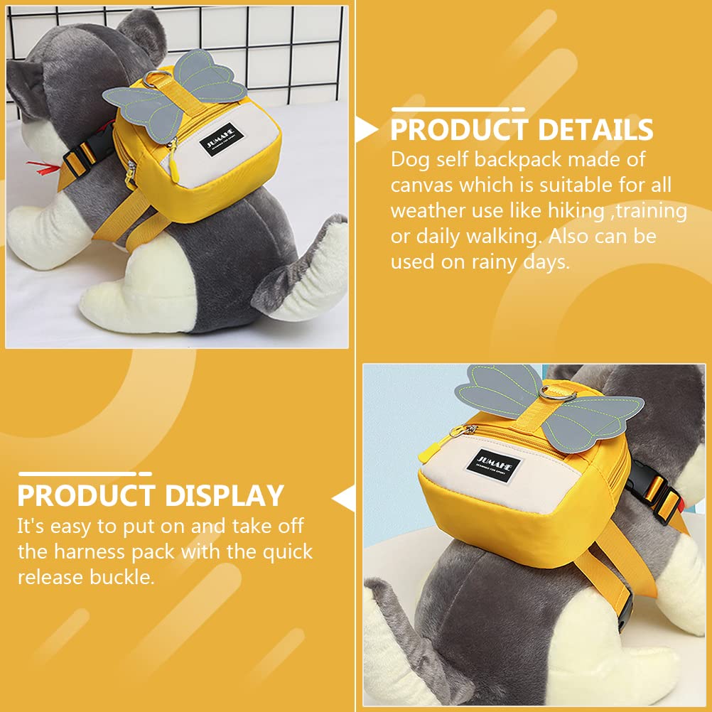 ABOOFAN 1pc Pet Self-Wearing Backpack - Adjustable Dog & Cat Carrier Vest with Leash, Kawaii Purse Design for Kids & Pets - Perfect for Outdoor Adventures, Travel, and Daily Walks
