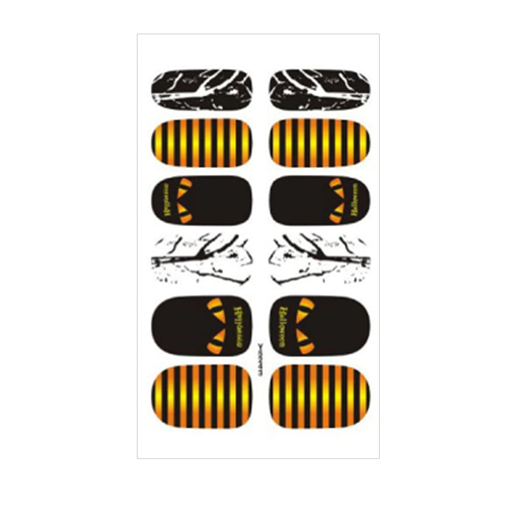 FOMIYES Halloween Nail Stickers - Spooky Self-Adhesive Nail Decals for DIY Halloween Nails | Perfect for Halloween Parties, Fall Decorations & Costume Accessories