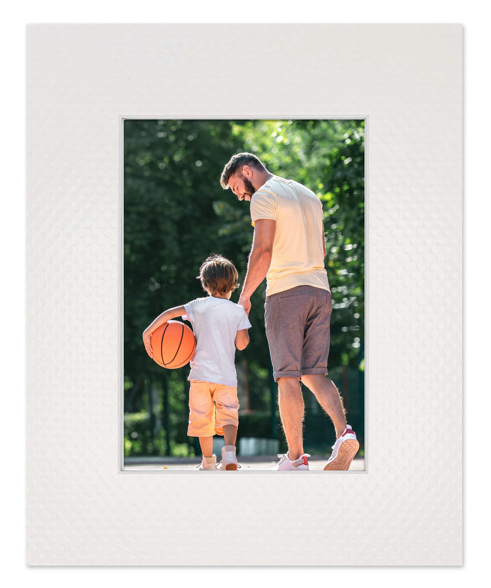 12x36 Acid-Free Bevel Cut Matboard for 10x30 Photos - Golf Ball Texture Precut Mat with Backing Board & Self-Seal Crystal Clear Photo Bag - 4-Ply Thickness for Picture Framing, Art Display, and Professional Photography