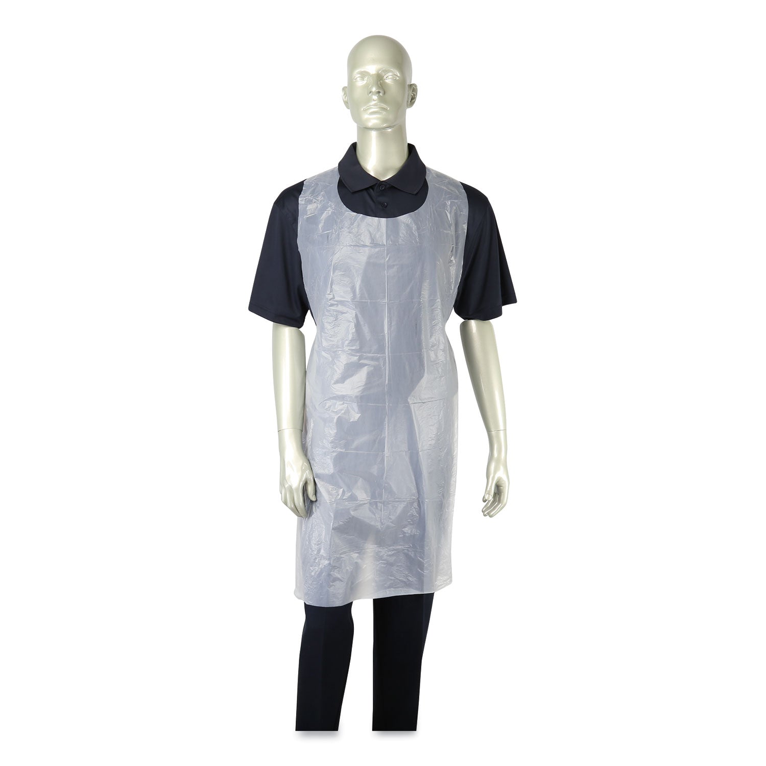 AmerCareRoyal® Poly Apron, 28 x 46 Inches, One Size Fits All, White Disposable Apron, 100/Pack, 10 Packs/Carton - Perfect for Food Service, Healthcare, Salon & Industrial Use