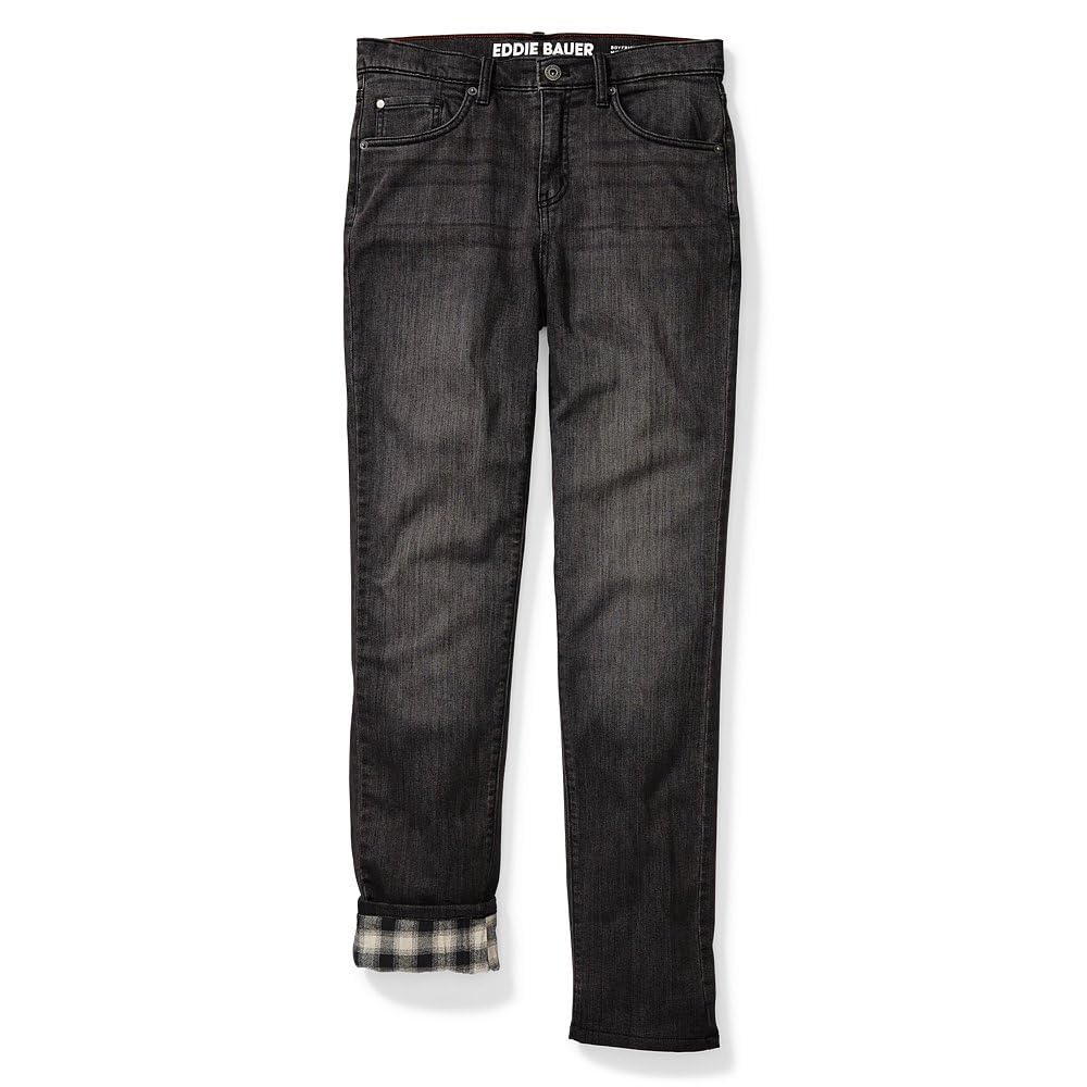 Eddie Bauer Women's Boyfriend Flannel-Lined Jeans - Soft & Warm Winter Pants for Casual Outfits & Outdoor Activities