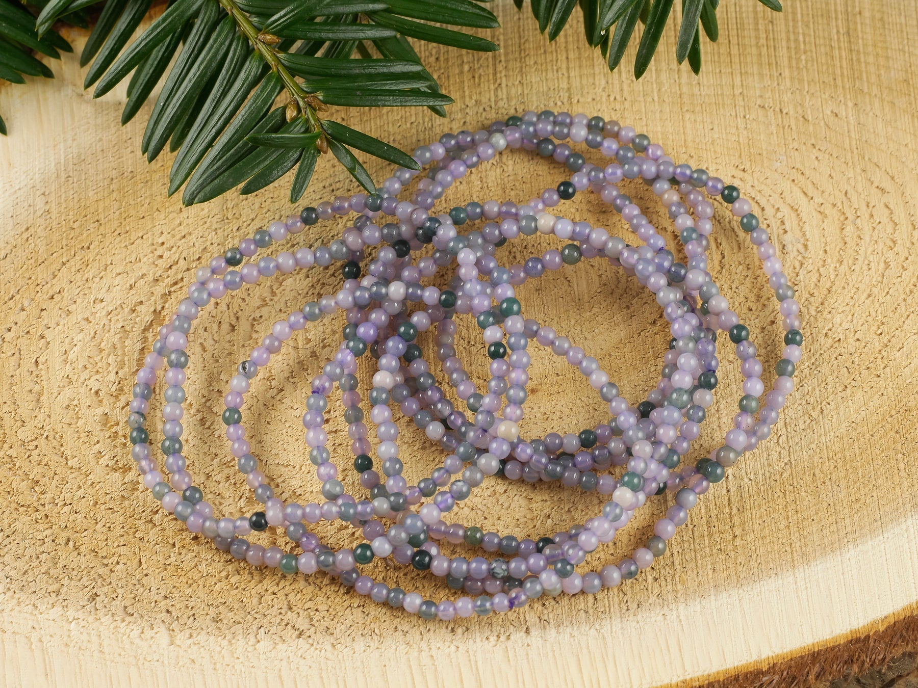 Grape Agate Crystal Bracelet - Round Beads Handmade Healing Jewelry for Women, Natural Stone Beaded Bracelet for Chakra Balancing & Positive Energy | Perfect for Meditation, Yoga & Spiritual Healing (R0636)