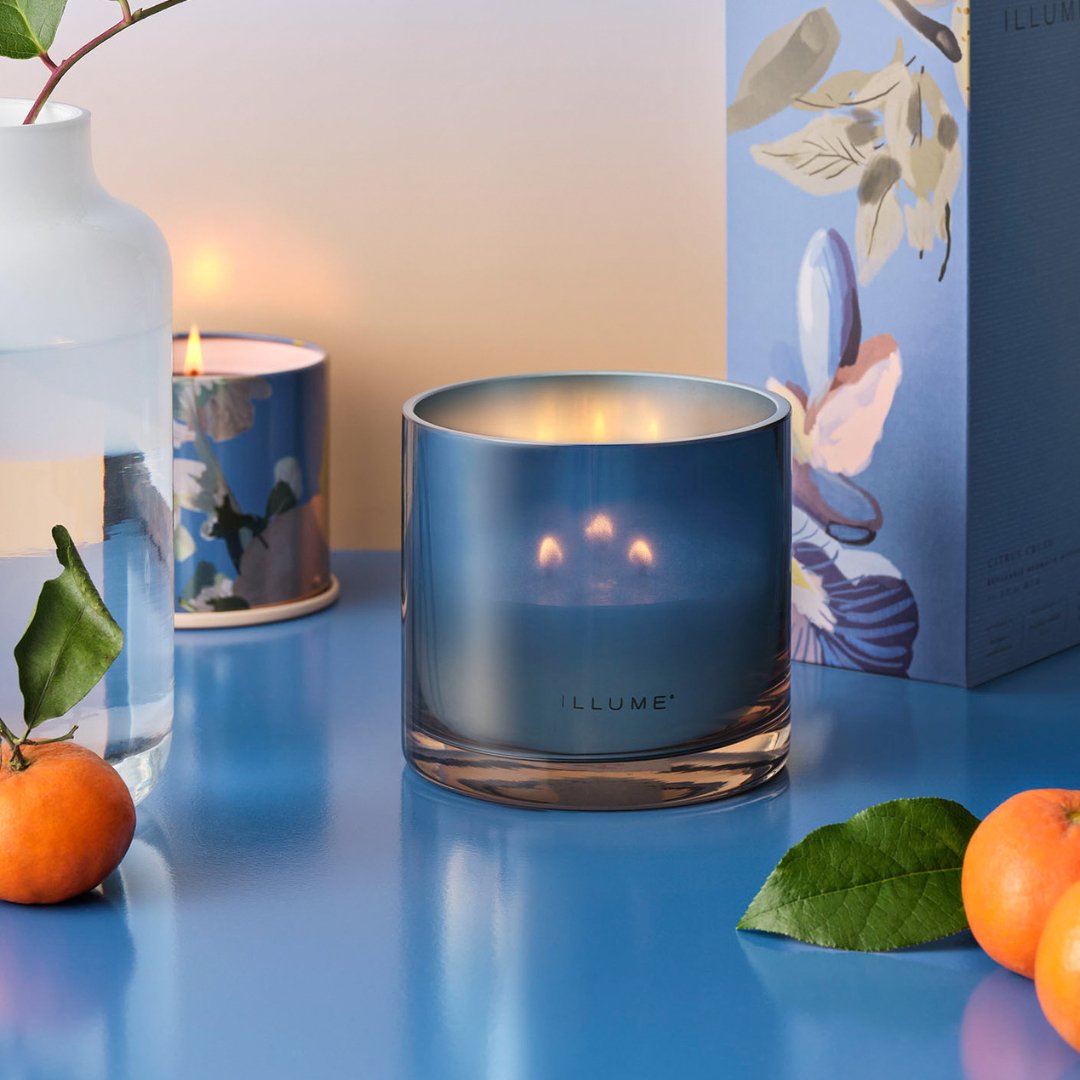 Citrus Crush Matte Ceramic Candle - Scented Soy Wax Home Decor for Relaxation | Perfect for Living Room, Bedroom & Bathroom Aromatherapy