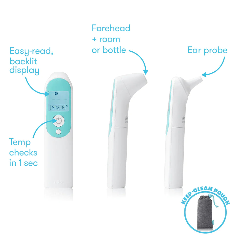 3-in-1 Digital Infrared Thermometer for Ear, Forehead & Touchless Temperature Measurement - Accurate Fast Reading for Babies, Adults & Home Use