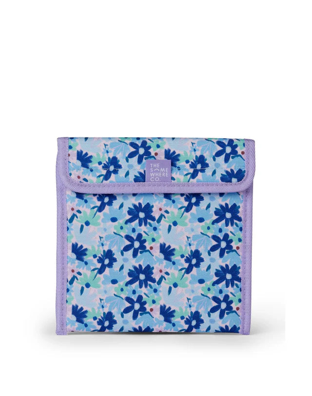 The Somewhere Co - Blue Meadow Reusable Snack Bags | Eco-Friendly Food Storage for Lunches, Picnics & Travel | BPA-Free Washable Snack Pouches
