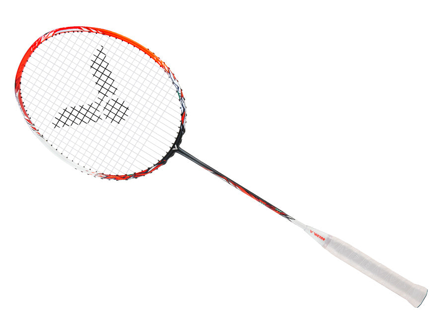 Victor Thruster Ryuga Badminton Racket - Carbon Fiber Lightweight Racquet for Advanced Players (Flame Red) | Perfect for Tournaments, Training & Competitive Play