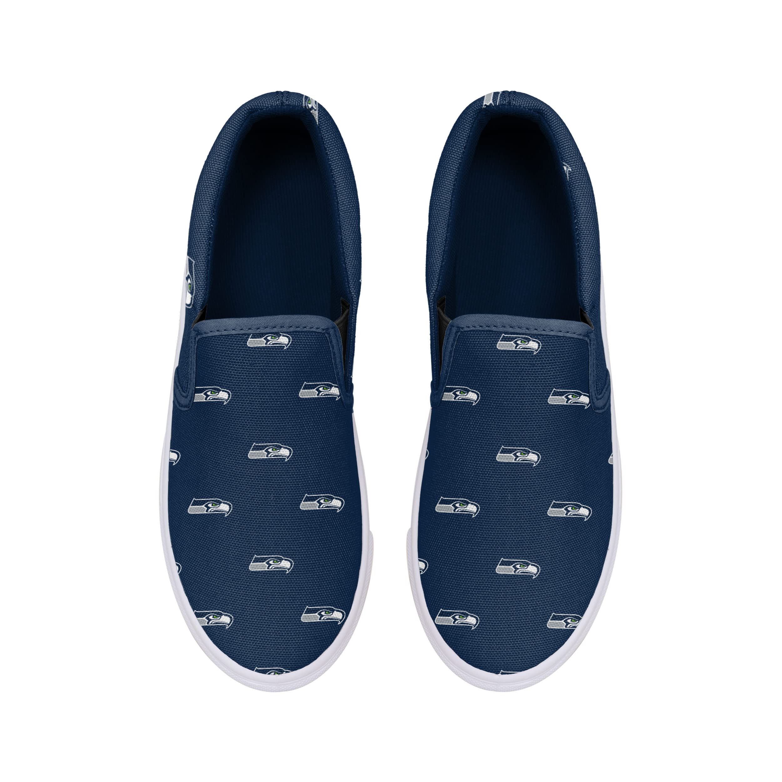 FOCO Women's NFL Team Slip-On Canvas Shoes - Comfortable Ladies Sneakers with Team Logo for Casual Wear, Game Day & Everyday Outfits
