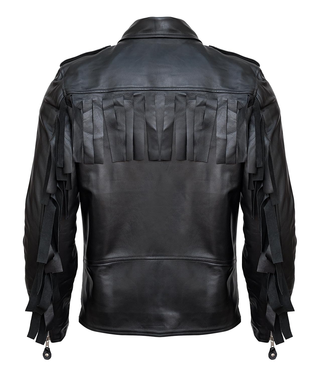 HIGOBO Men's Black Fringe Leather Jacket - Classic Biker Style Motorcycle Jacket for Men | Perfect for Riding, Parties & Casual Outfits