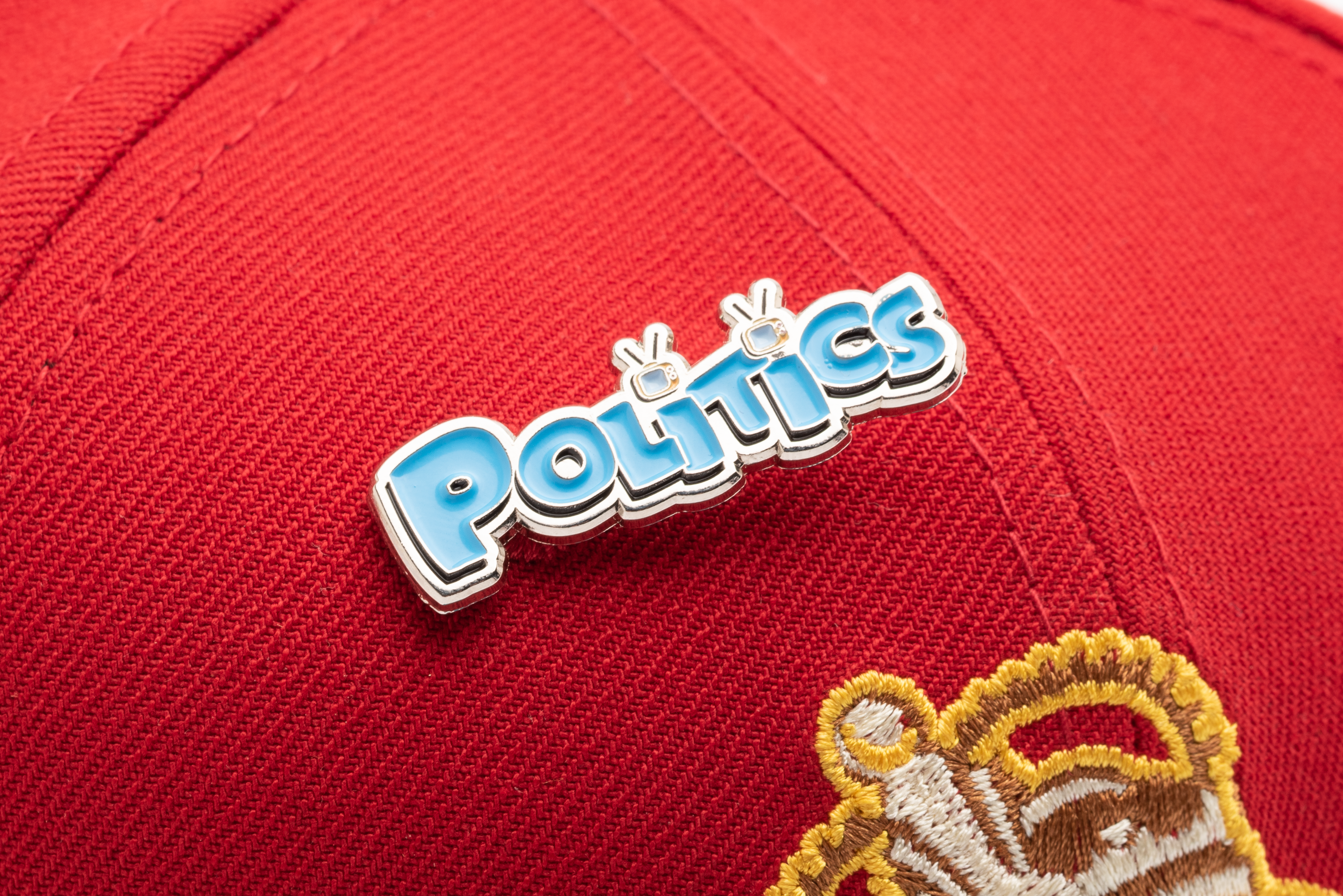 New Era x Politics Queens Kings 59FIFTY Fitted Hat - Bright Red/Aqua - Stylish Baseball Cap for Sports Fans & Streetwear Fashion