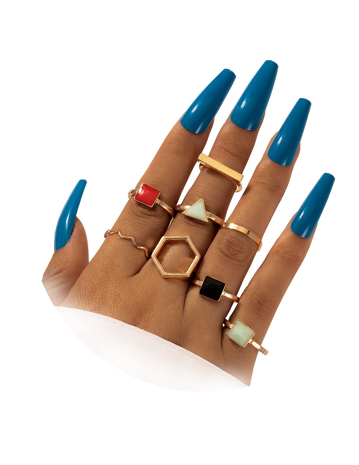 Boho Knuckle Rings Set for Women & Girls - Stackable Geometric Snake & Bow Rings - Perfect for Teen Fashion, Layering & Everyday Wear