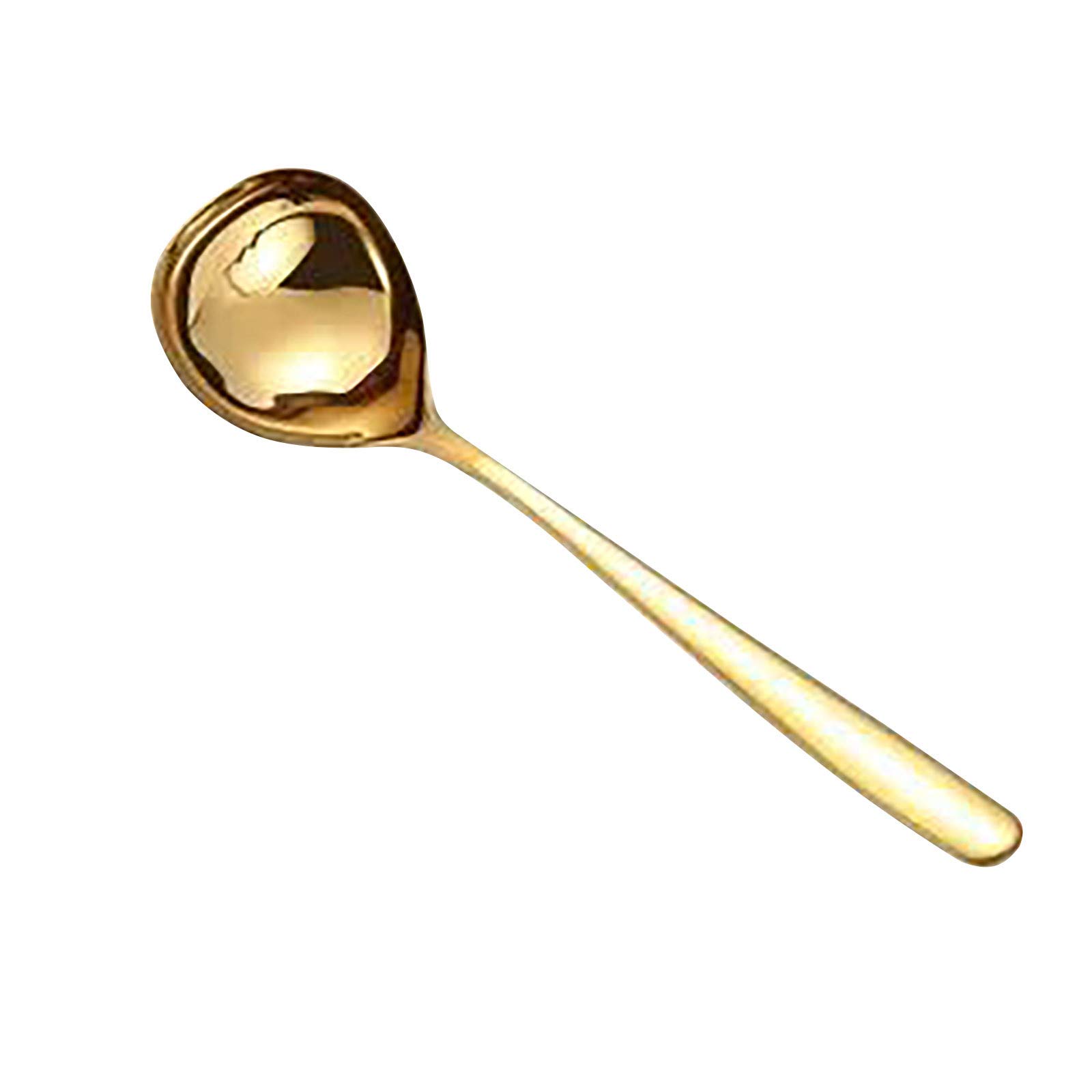 BCDshop Premium Stainless Steel Soup Ladle - Nonstick Kitchen Utensil & Eco-Friendly Cooking Spoon for Serving - Gold (Ideal for Soups, Stews, Sauces & Meal Prep)