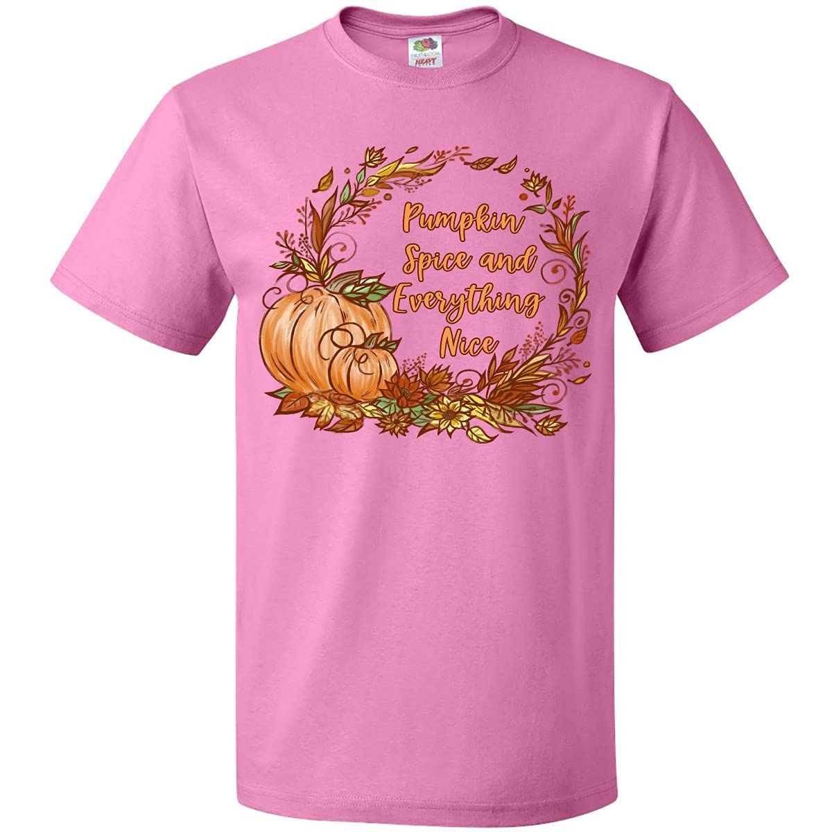 Inktastic Pumpkin Spice & Everything Nice Autumn Leaves Graphic T-Shirt | Fall Fashion, Thanksgiving Outfit, Cozy Seasonal Apparel