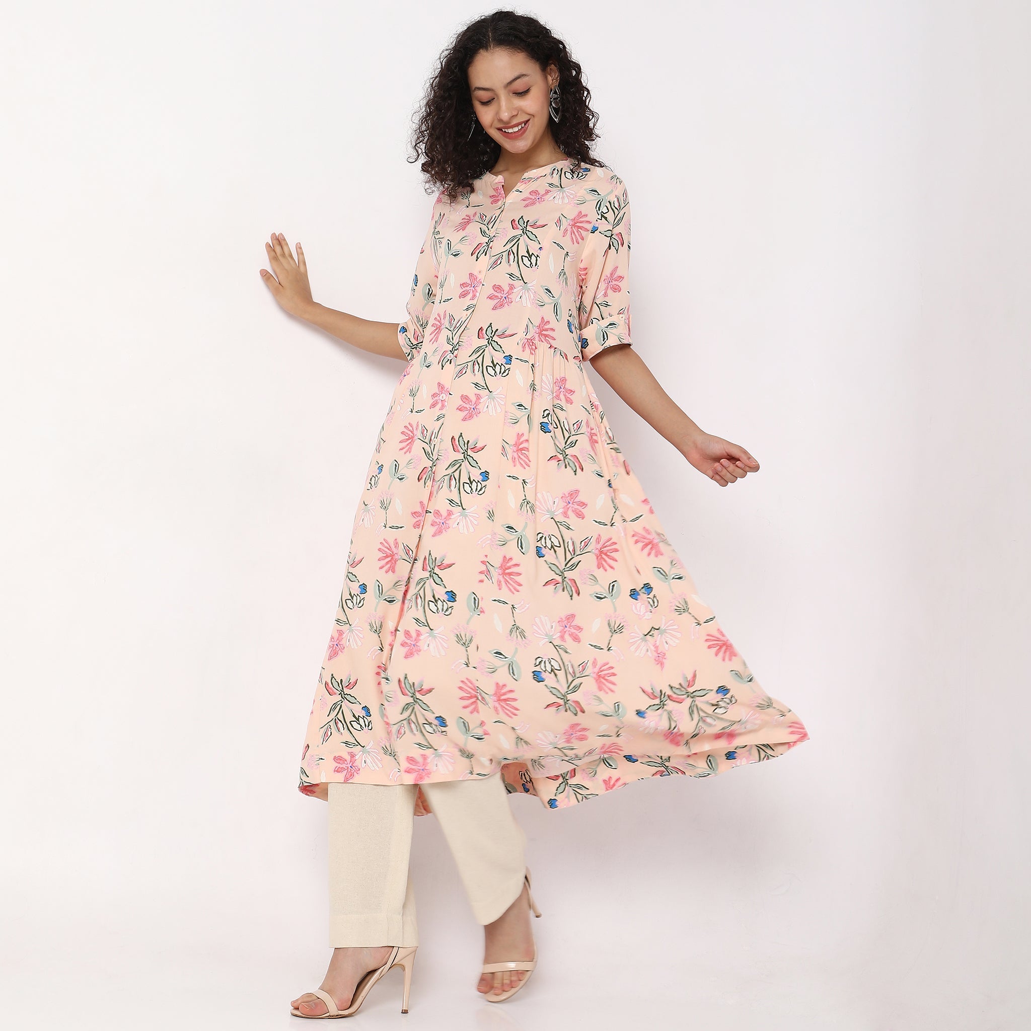 Flare Fit Printed Kurta for Women - Stylish Ethnic Indian Tunic Top for Casual Wear, Festivals & Parties | Comfortable & Fashionable Outfit