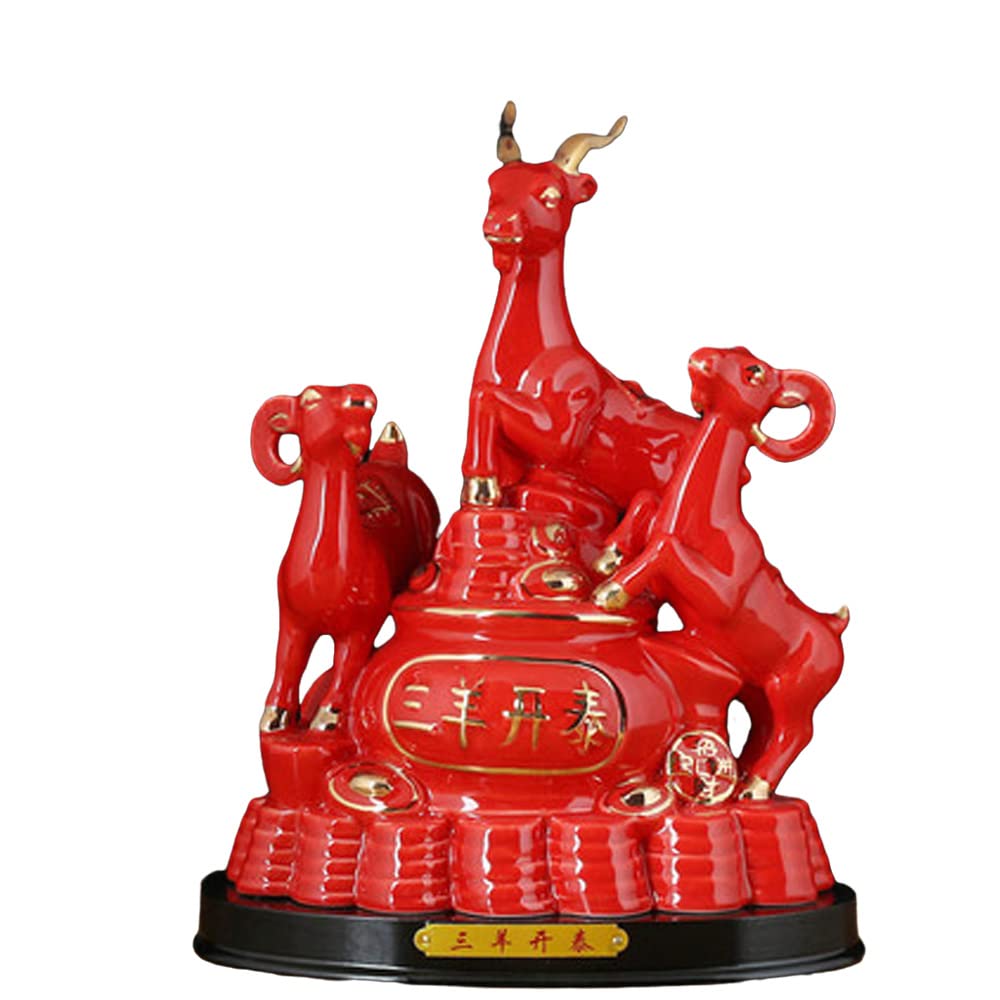 Lucky Feng Shui Sheep Statue - Home Decor for Wealth & Prosperity