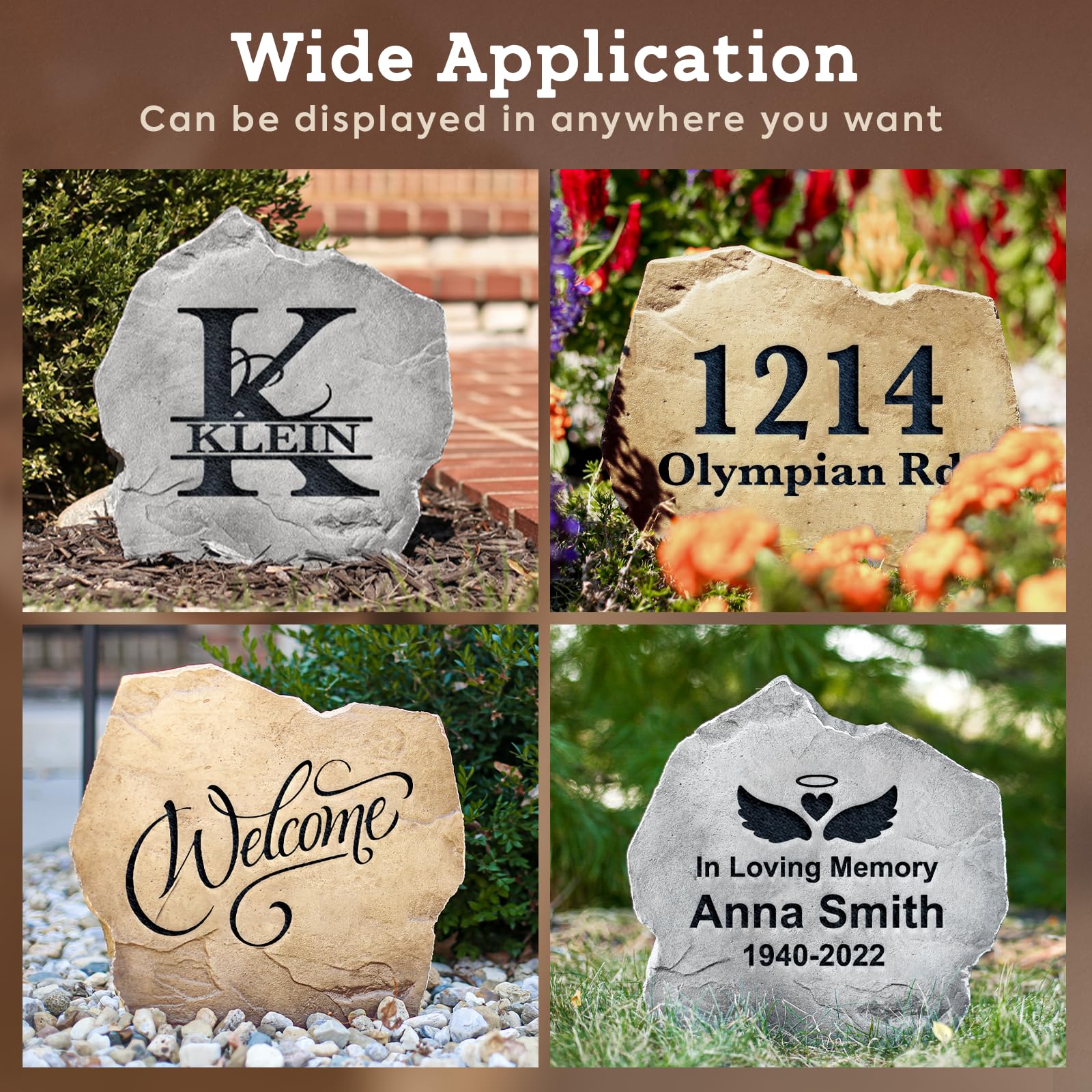 Personalized Engraved Monogram Garden Stone - 21