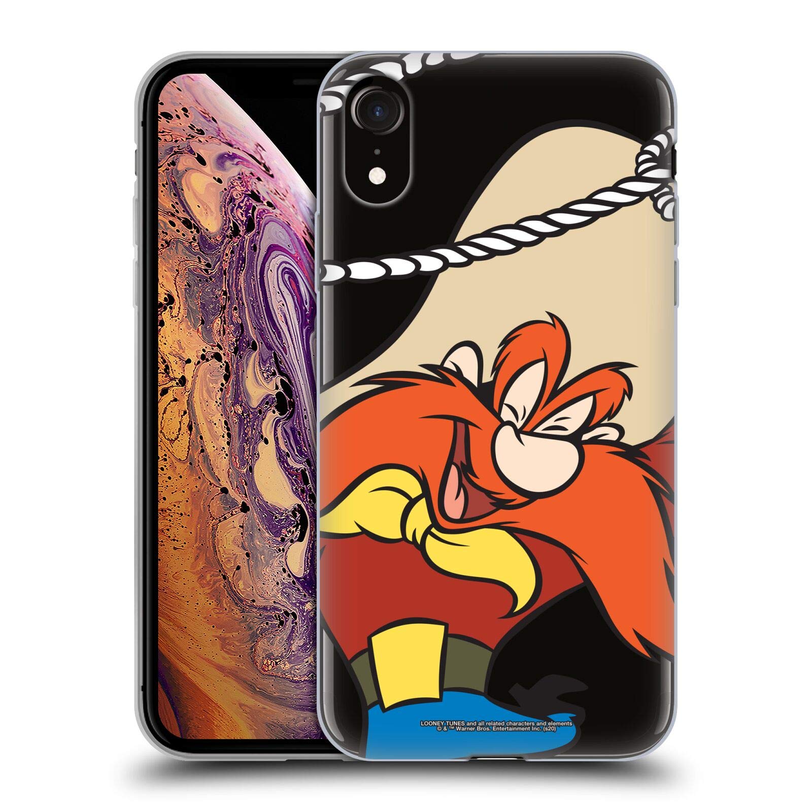 Officially Licensed Looney Tunes Yosemite Sam Soft Gel Case for Apple iPhone XR - Durable Protective Cover with Fun Cartoon Design - Perfect for Fans, Daily Use, and Gift Giving