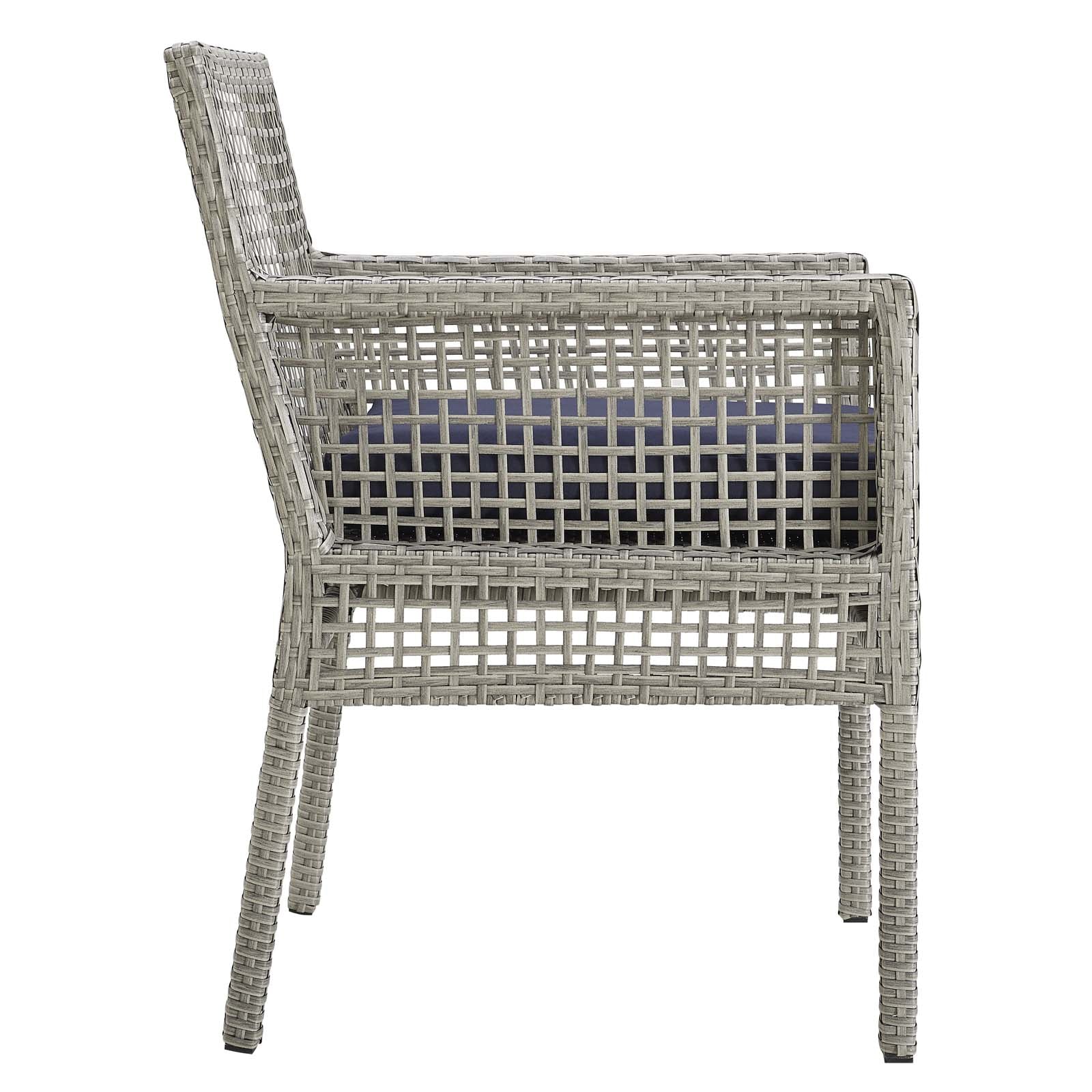 Premium Aura Outdoor Patio Wicker Rattan Dining Armchair - Weather-Resistant All-Weather Rattan Chair for Garden, Poolside, and Patio Dining