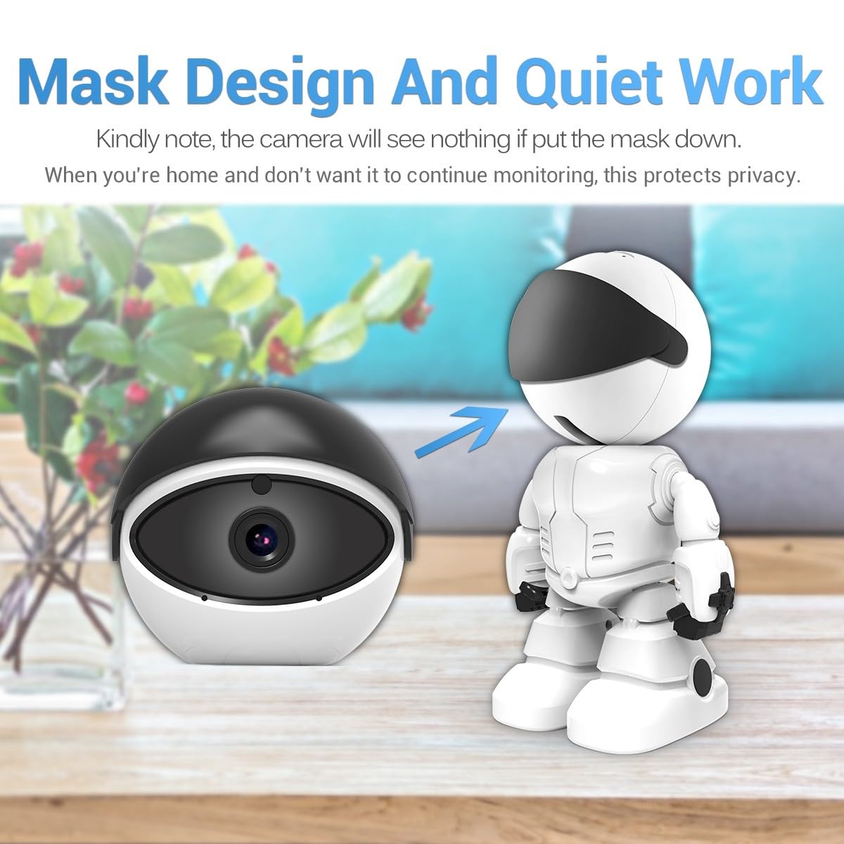 2MP 1080P HD WiFi Security Camera with 2.8mm Lens, 10M IR Night Vision, Motion Detection & Auto Tracking, Built-in Mic, AI Human Detection, PTZ IP Camera for Home/Office Surveillance - Indoor/Outdoor Use, Baby/Pet Monitoring, Business Security