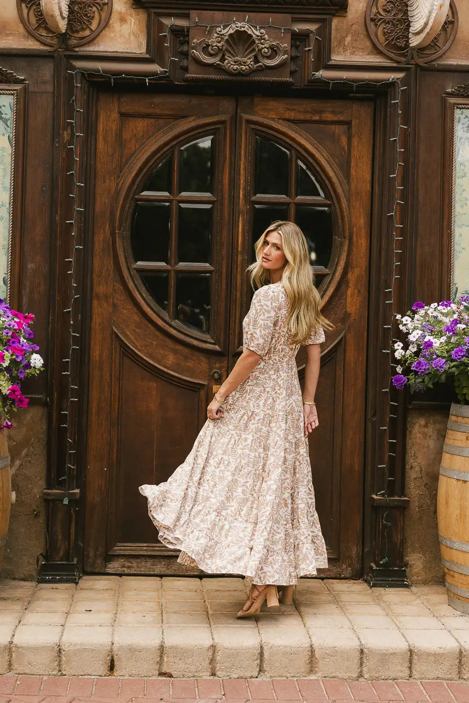 Oaklee Foliate Maxi Dress - Floral Print Long Summer Dress for Women, Beach Wedding Guest Outfit, Boho Chic Vacation Dress - FINAL SALE