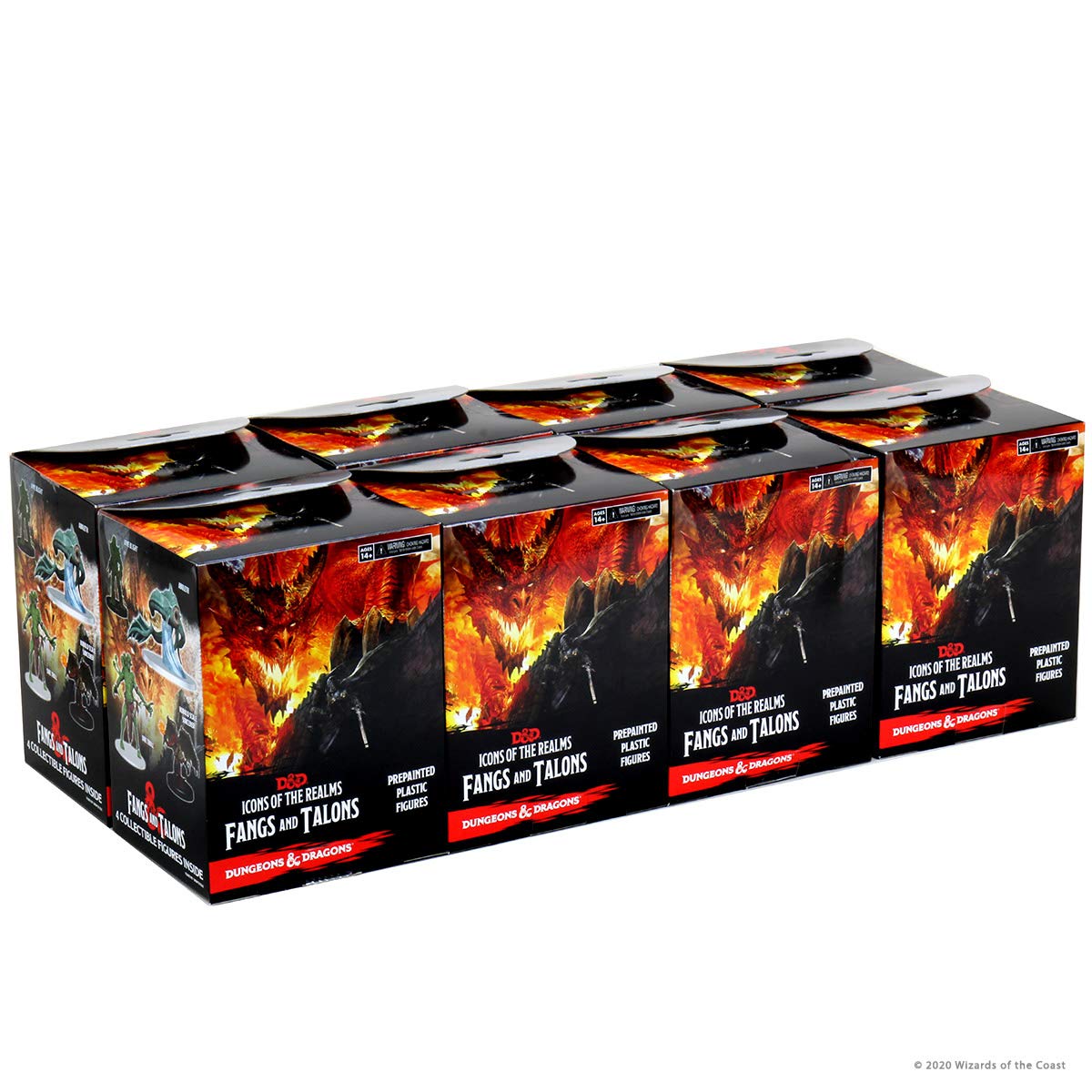 Dungeons & Dragons Icons of the Realms: Fangs & Talons Booster Brick (8 Miniatures) - Fantasy RPG Mini Figures for Tabletop Gaming & D&D Campaigns
