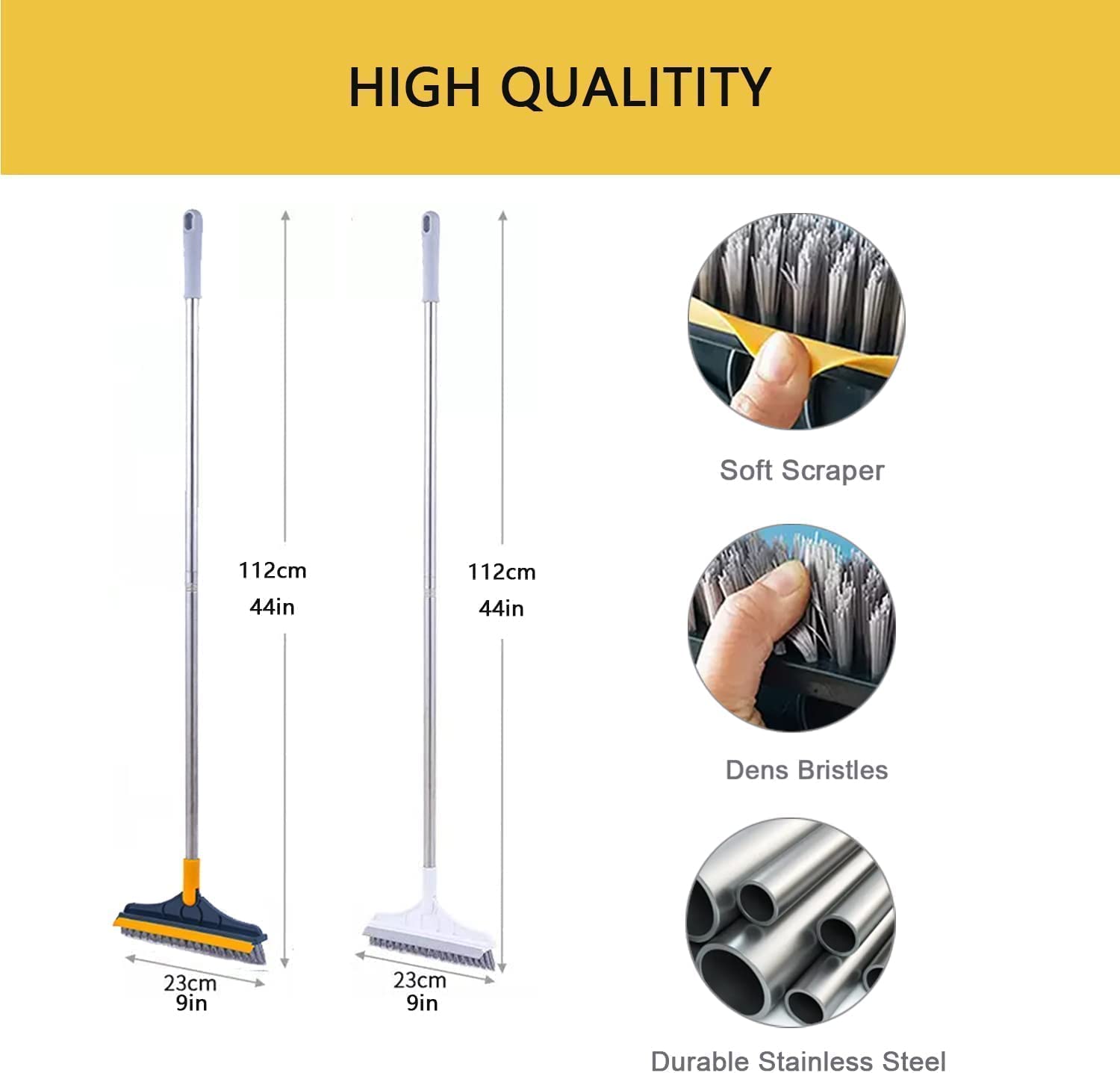 **Vivatra 2-in-1 Bathroom Cleaning Brush with Long Handle - Tile & Floor Scrubber for Shower, Bathtub, Sink, and Grout - Heavy Duty Bathroom Cleaning Accessories**