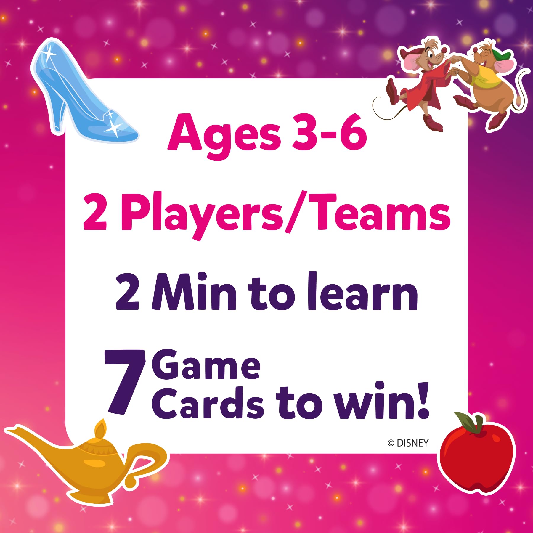 Disney Princess Guess in 10 Junior Card Game for Kids Ages 3-6 - Fun Family Board Game with Cinderella, Ariel & Jasmine - Perfect Birthday Gift & Travel Game for Girls & Boys