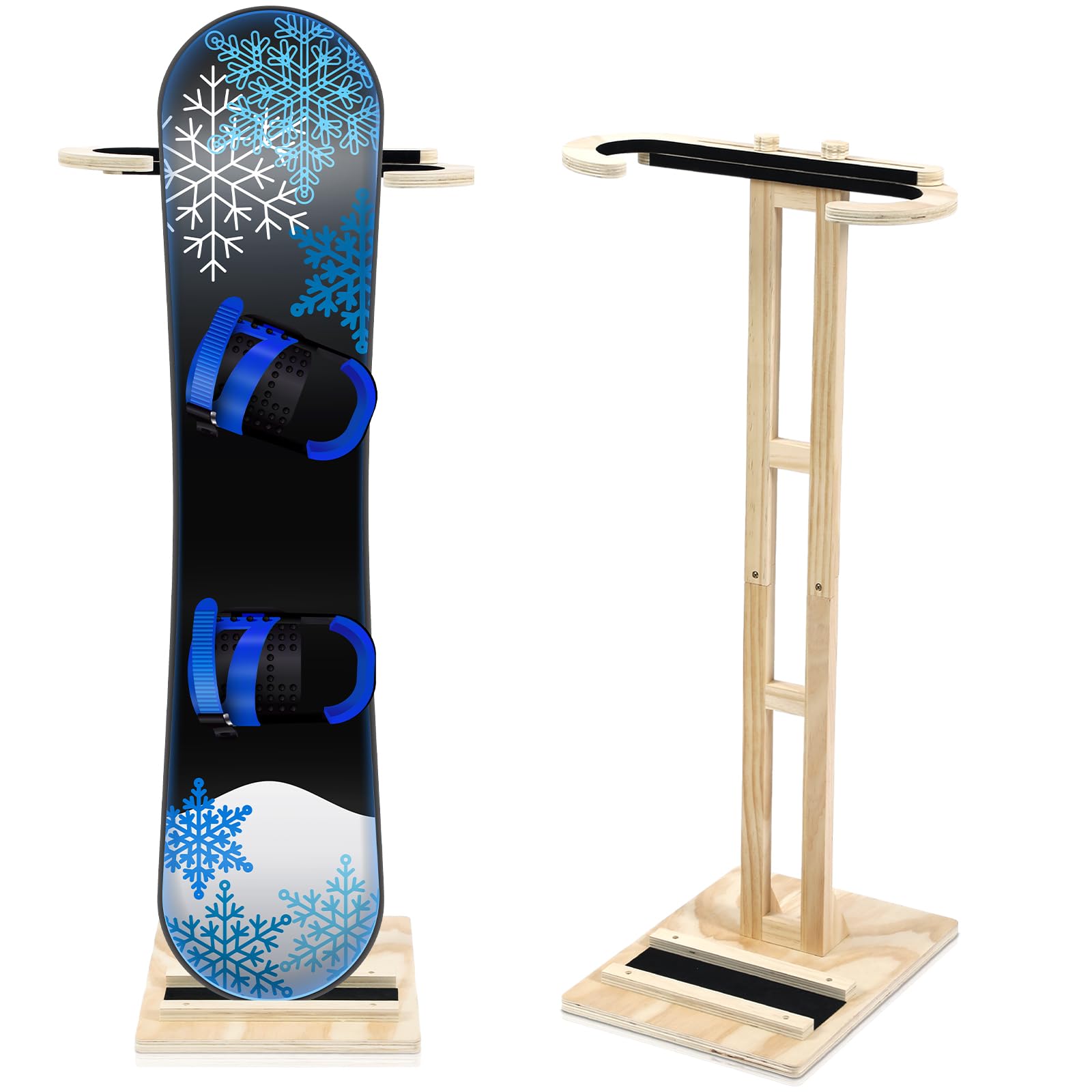 2-Pack Vertical Snowboard Rack Stand - Heavy Duty Floor Mount Snowboard Holder for Indoor Storage & Display - Fits Shortboards & Longboards - Perfect for Home, Garage, or Ski Resort Storage
