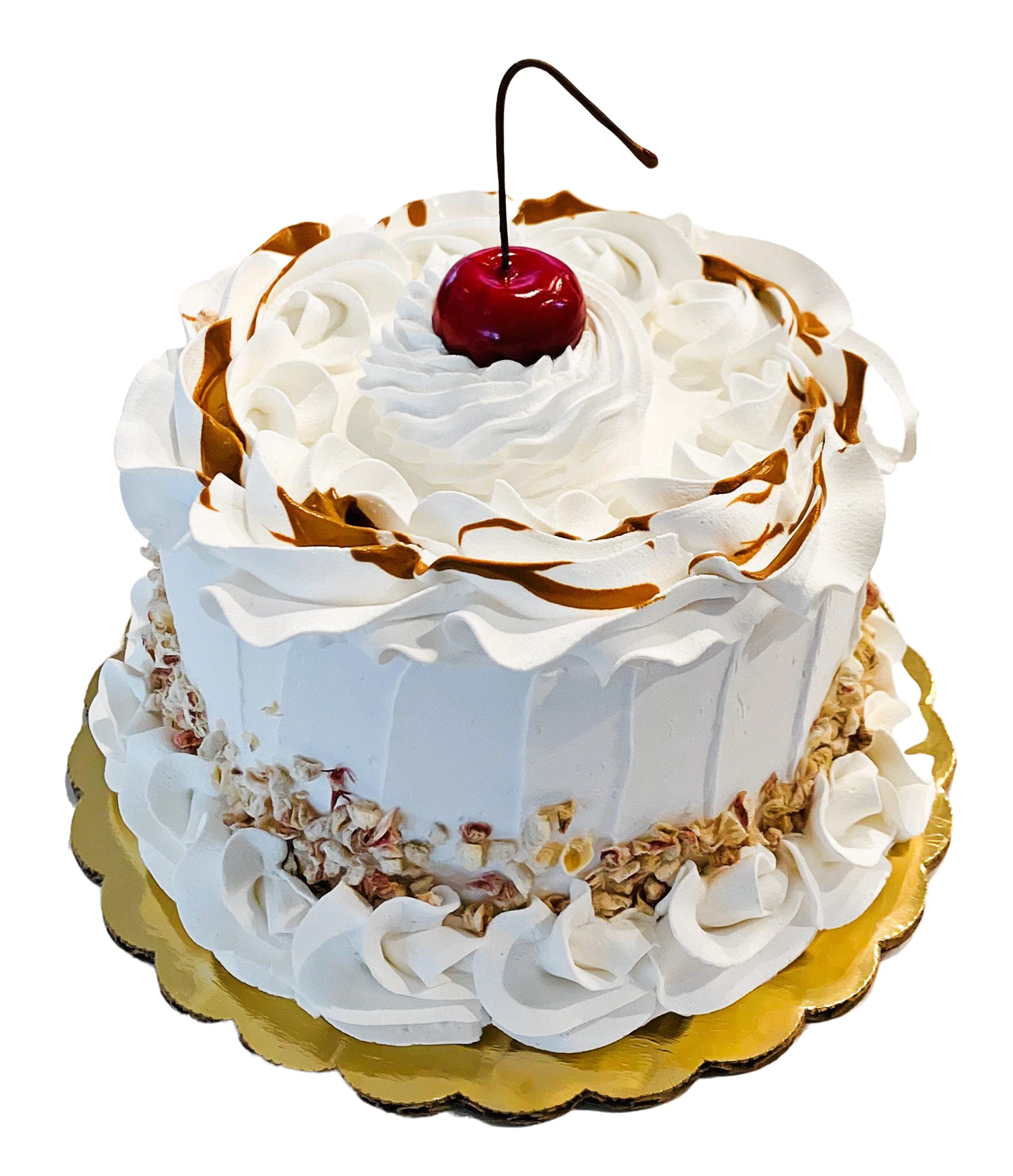 Artificial Cupcakes & Fake Cakes for Display - Realistic Faux Cake Decorations - Home & Kitchen Fake Desserts - White Nut Cake Decor for Parties, Wedding Centerpieces & Bakery Displays