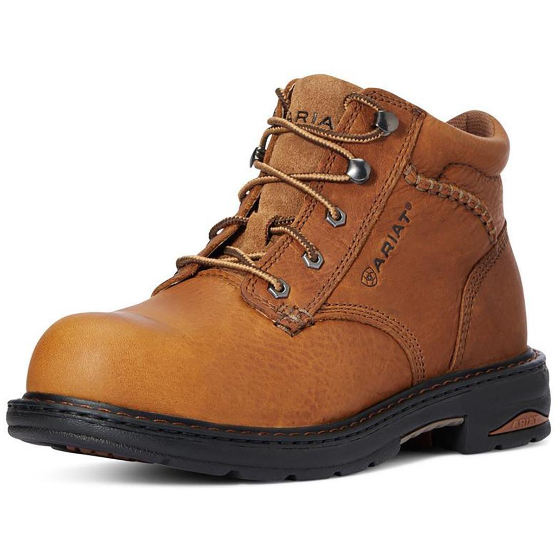 Macey Women's Composite Toe Work Boots - Lightweight Safety Shoes for Construction, Warehouse & Outdoor Work - Brown