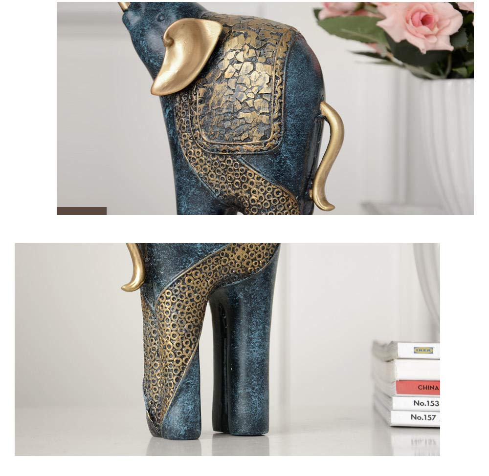 Premium Resin Elephant Statue Sculpture Set - Elegant Home & Wedding Decor, Luxury Figurine Ornaments for Living Room, Office, and Garden Decorations