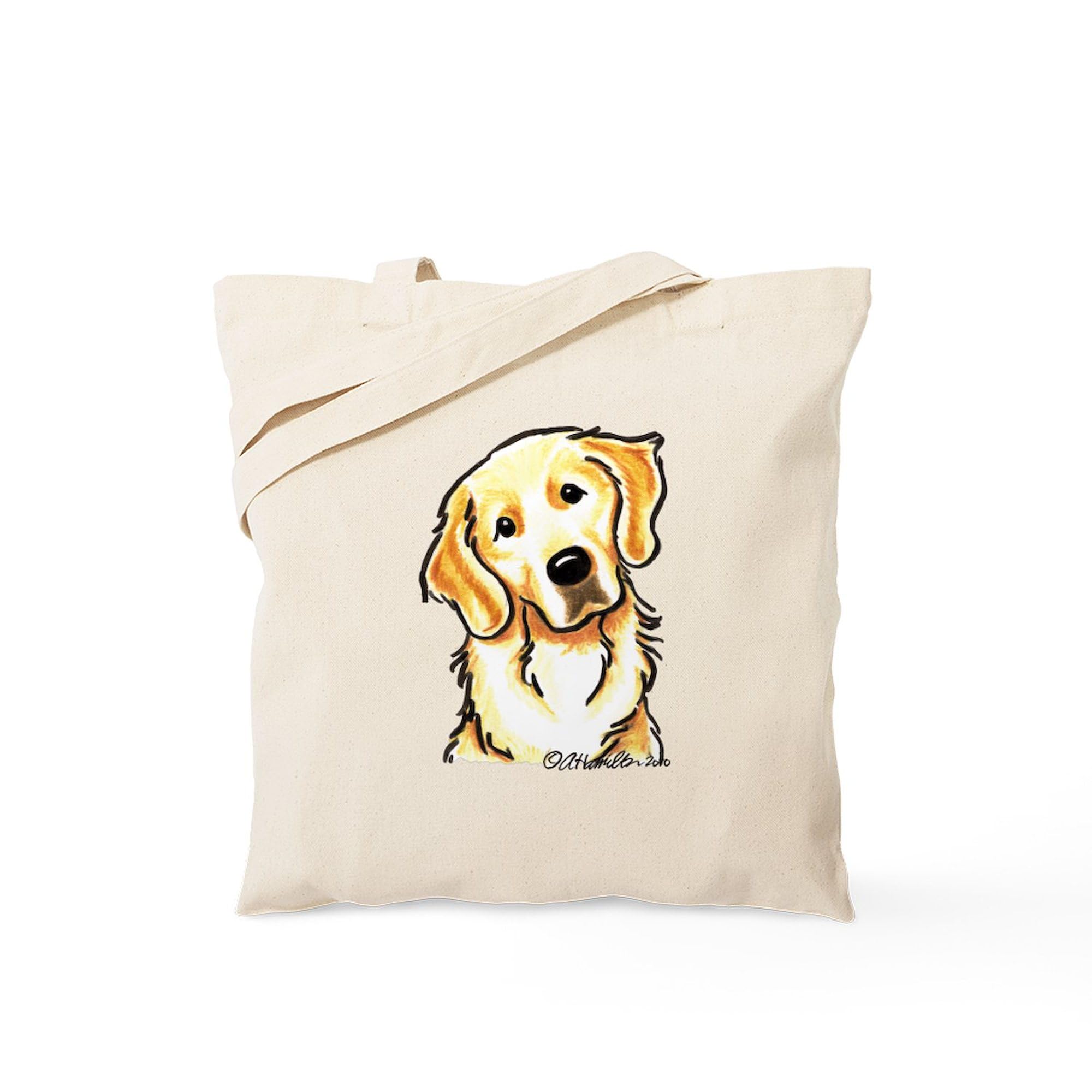 Golden Retriever Portrait Tote Bag - Natural Canvas Reusable Shopping Bag for Groceries, Beach & Daily Use | Eco-Friendly & Durable