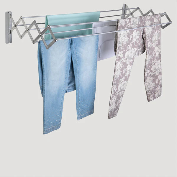 Smart Platinum Clothes Drying Rack - Adjustable Size for Laundry Room, Balcony & Small Spaces - Foldable & Space Saving Design