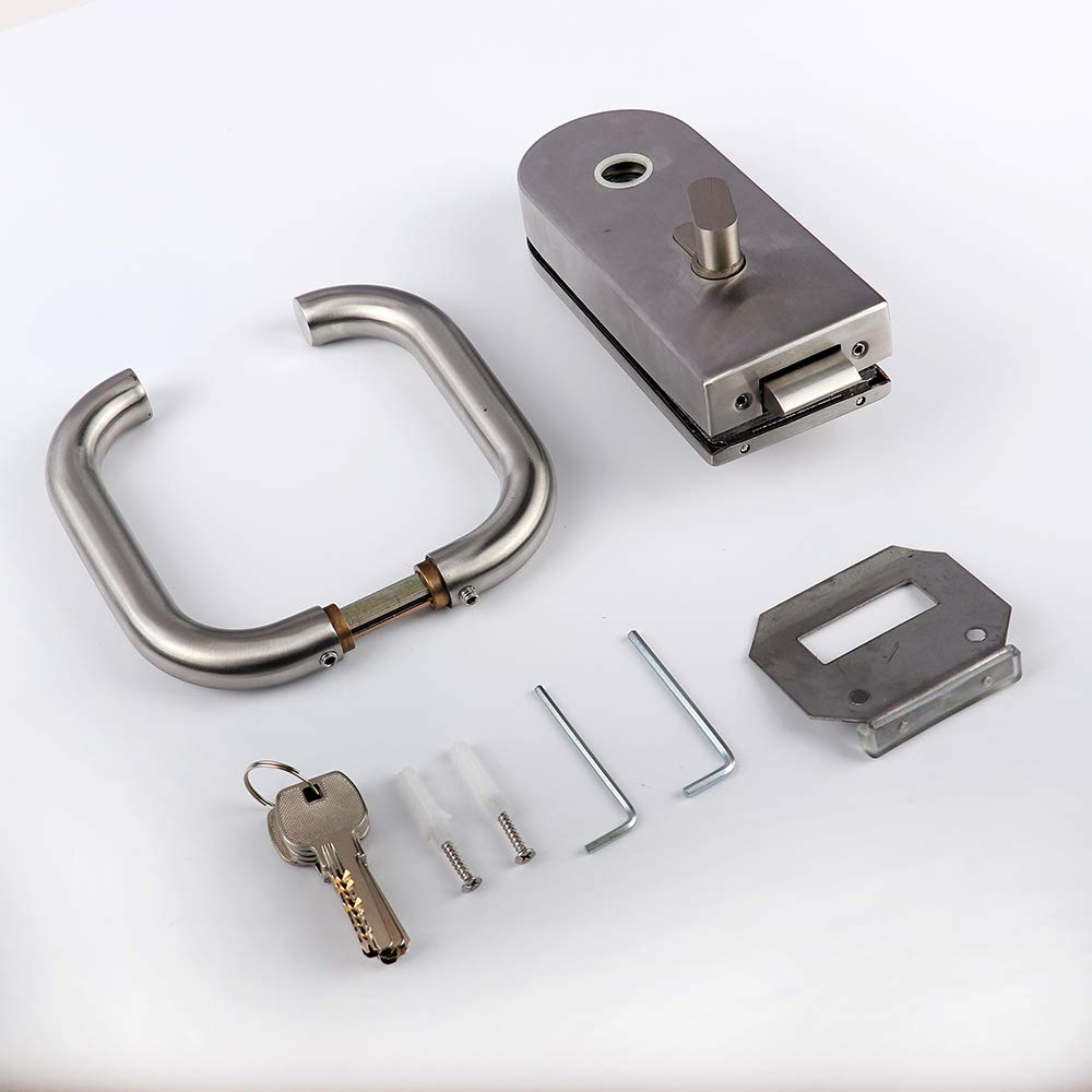 Premium Glass Door Hinge & Lock Set - Heavy Duty Lever Hinge & Patch Lock Kit for Shower, Cabinet & Furniture Doors | Secure & Durable Hardware Solution
