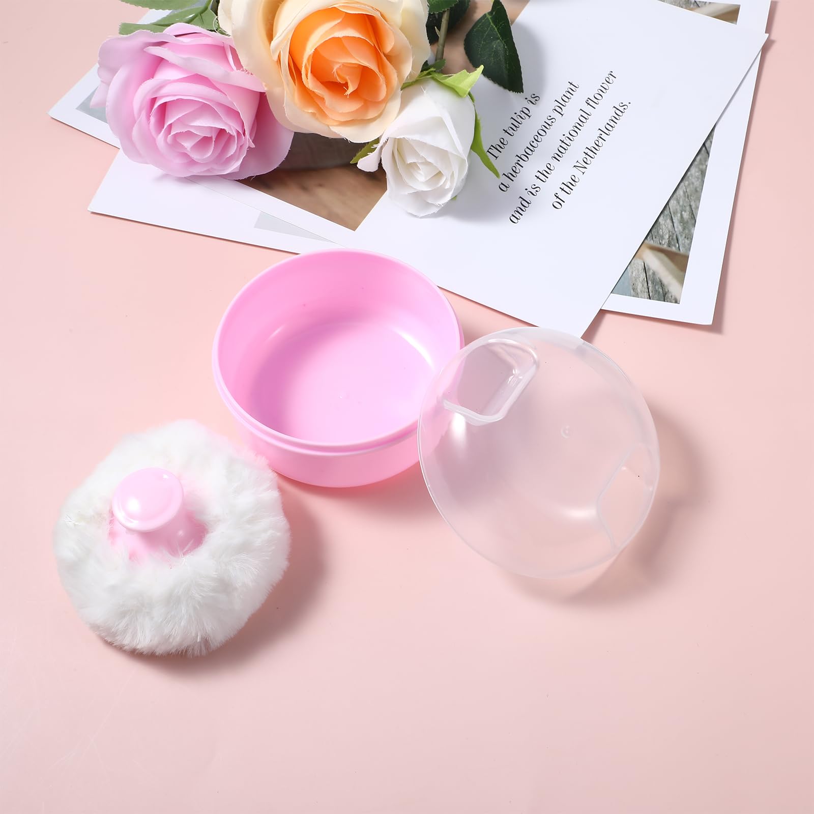 Soft Baby Body Powder Puff with Travel Case - Hypoallergenic Cosmetic Puff for Face & Body Loose Powders - Ideal for Baby, Kids & Women's Bath, Makeup & Travel Essentials