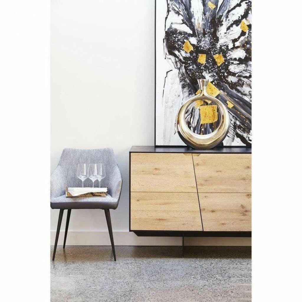 79 Inch Natural Wood Sideboard Buffet Cabinet - Modern Contemporary Dining Room Storage Furniture for Home & Office Use