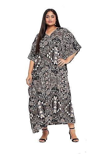 Black Geometric Kaftan