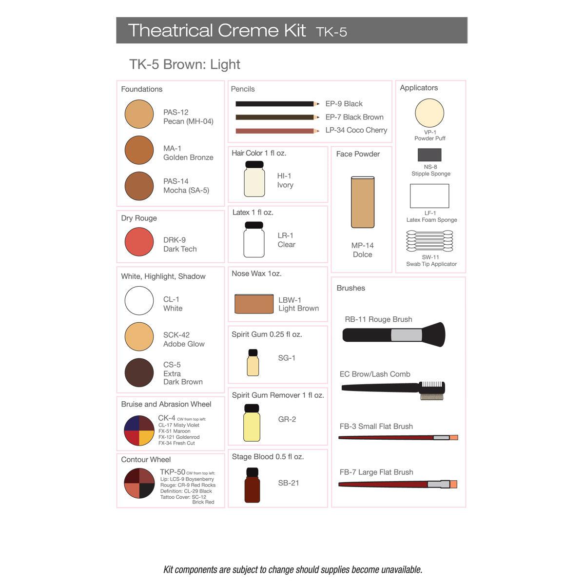 Ben Nye Theatrical Creme Makeup Kit - Professional Stage & Halloween Cosmetics - Perfect for Theater Performances, Costume Parties & Special FX Makeup