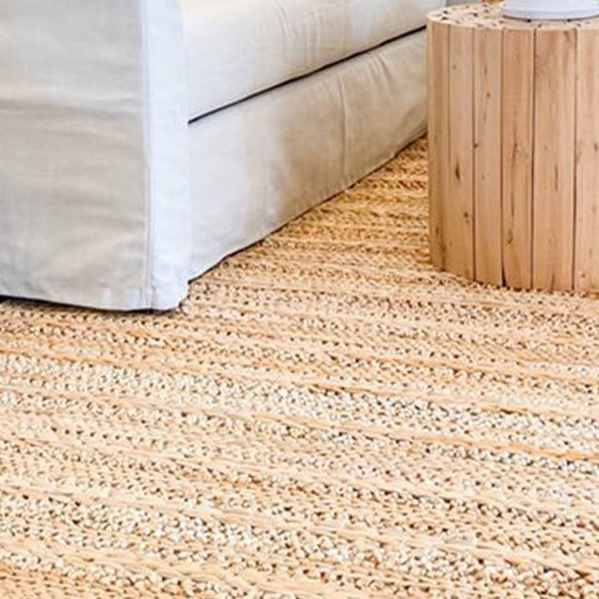 Eboni Chunky Braided Jute and Cotton Rug - Natural Fiber Floor Mat for Living Room, Bedroom & Boho Home Decor