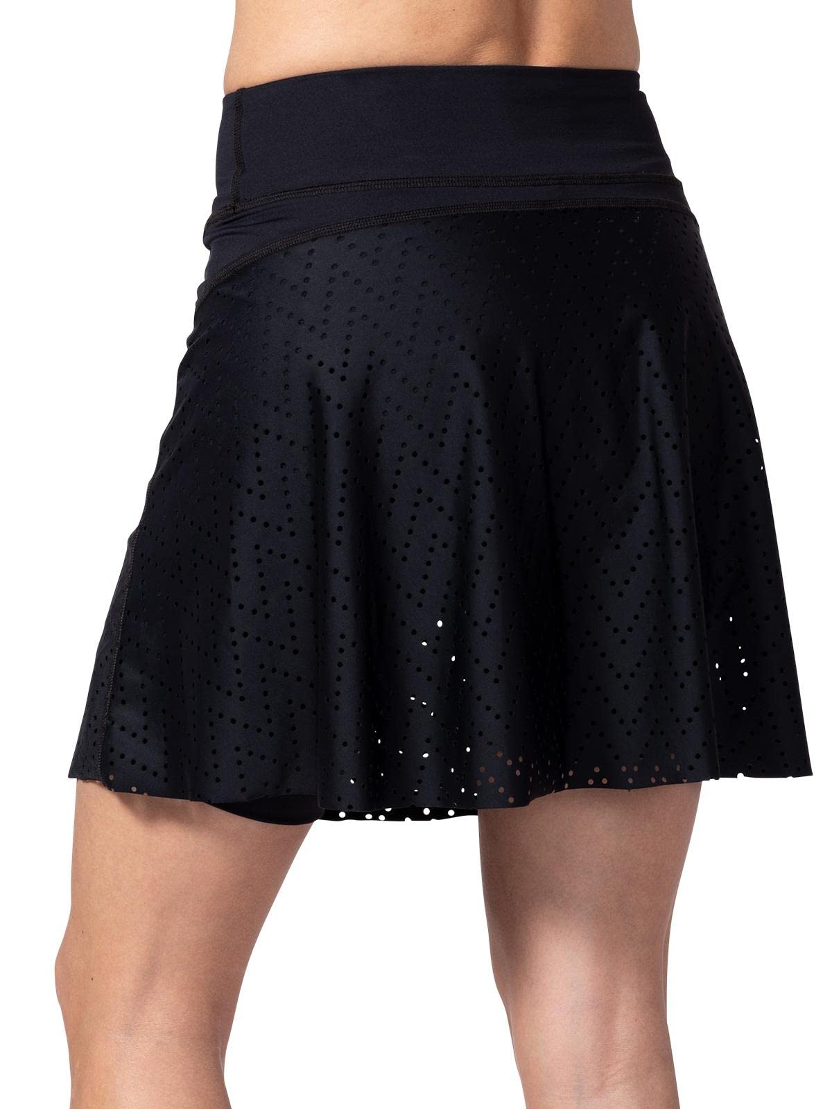 **Terry Rebel Bike Skort for Women – Breathable Perforated Performance Skirt with Built-in Padded Compression Shorts – Perfect for Cycling, Running & Outdoor Activities**