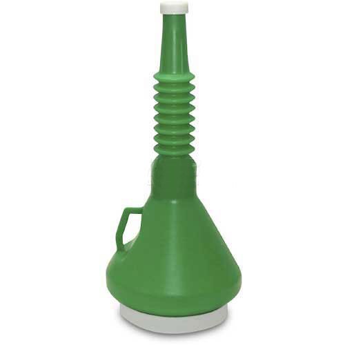 Funnel King 1.5 Quart Double Capped Funnel Set of 14 - Heavy Duty Green Plastic Kitchen Funnels for Cooking, Baking, Oil Transfer & Auto Maintenance