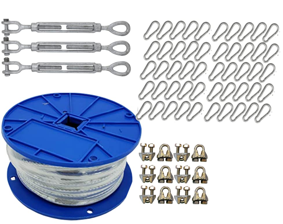 Heavy Duty Indoor/Outdoor Baseball Softball Batting Cage Net Cable Kit - 3/8