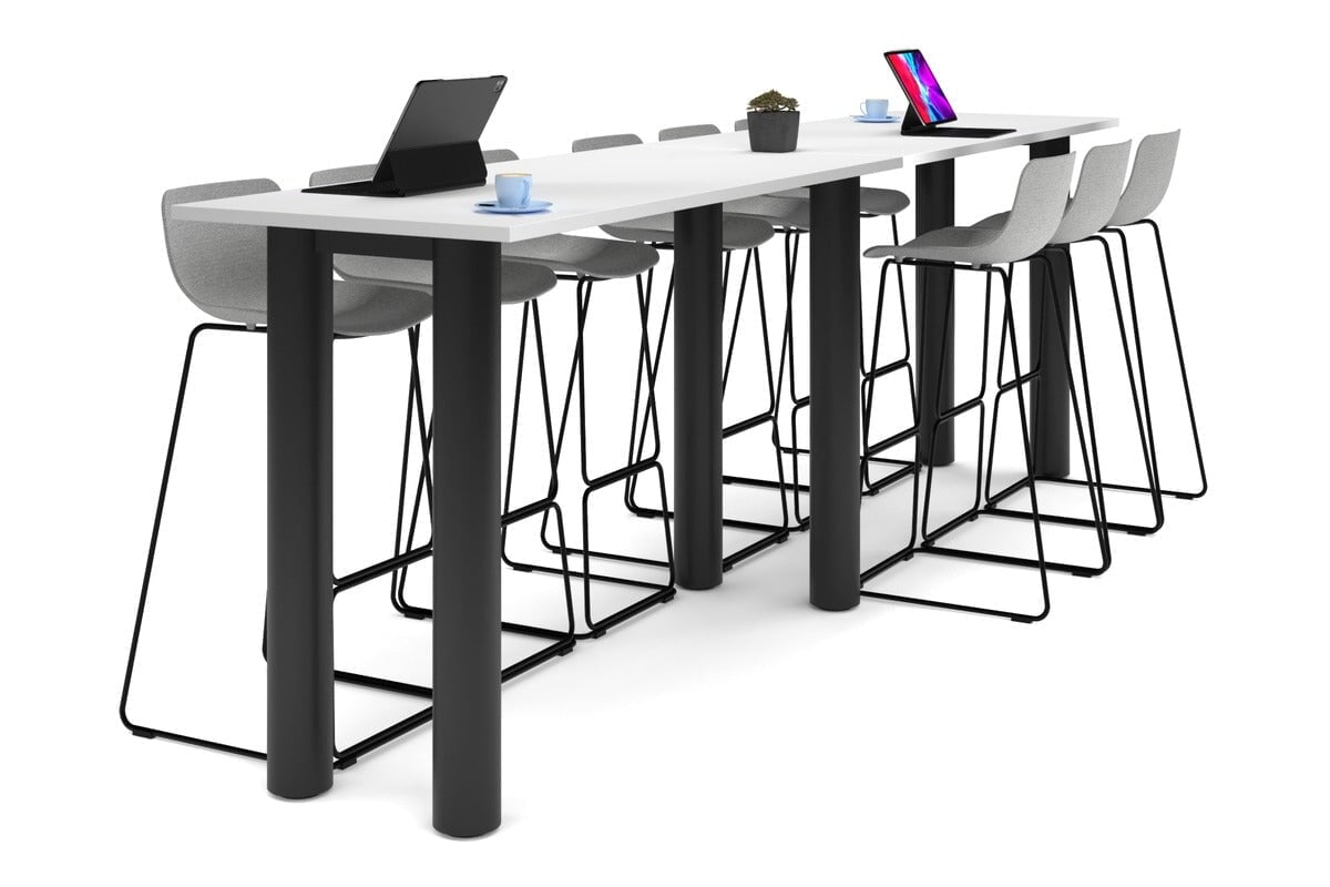 Quadro Cylinder Legs - Large Counter Table 3600L x 700W - Heavy Duty Metal Frame for Kitchen Island, Bar, Restaurant & Commercial Use